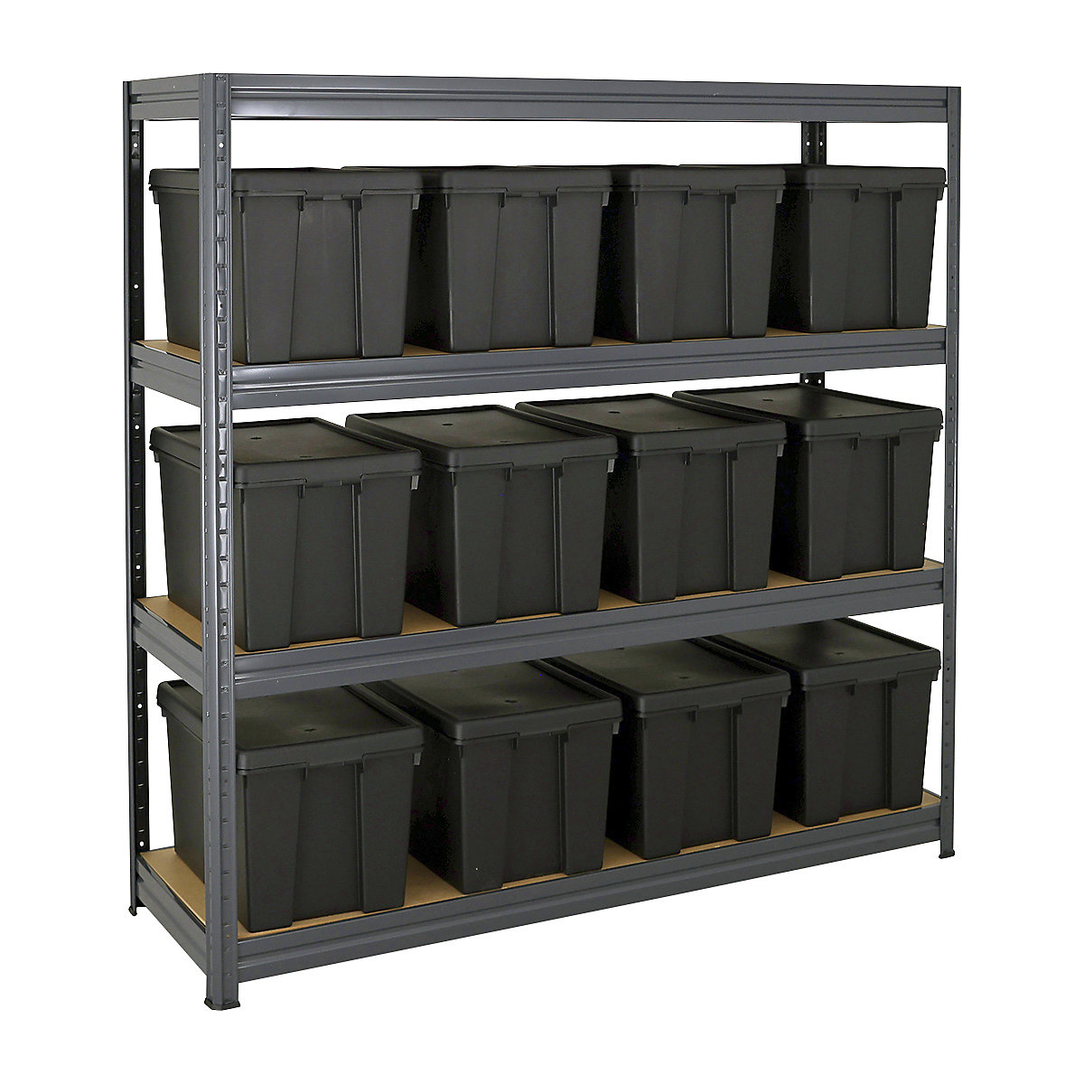 BiGDUG Garage Heavy Duty Shelving Kit With Wham Bam Recycled Storage Boxes