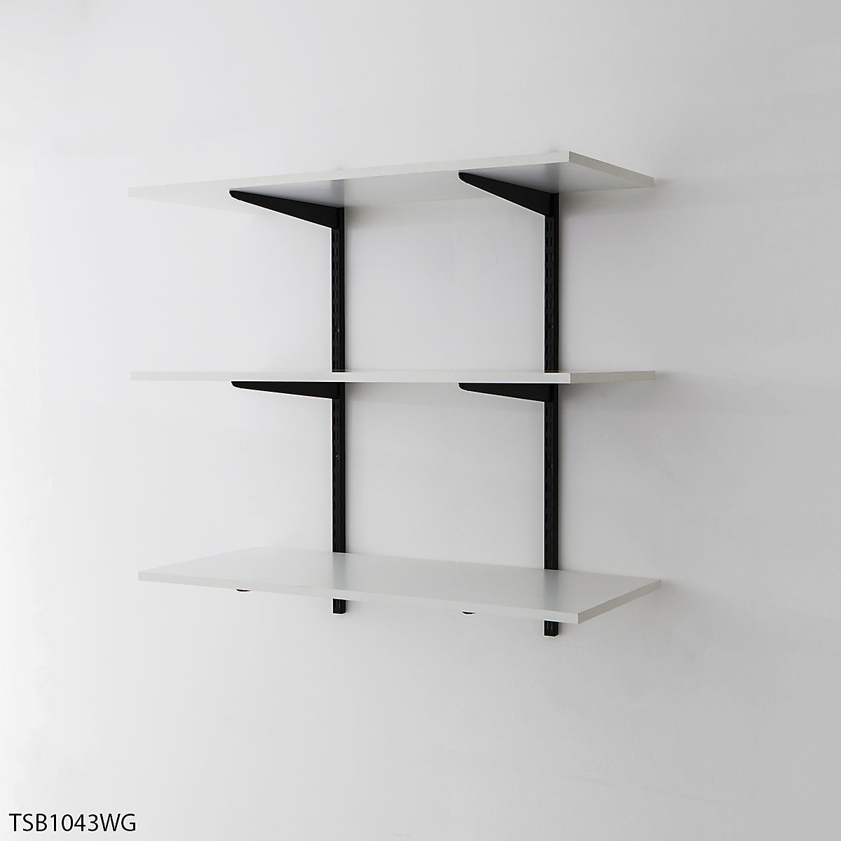 Garage Wall Mounted Shelving Kits In Black with White Melamine Shelves (Product illustration 3)-2