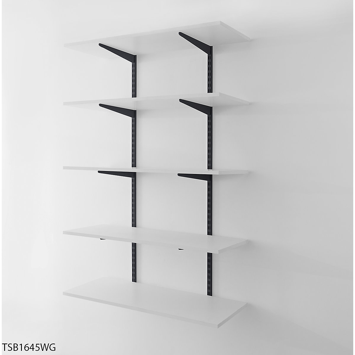 Garage Wall Mounted Shelving Kits In Black with White Melamine Shelves (Product illustration 5)-4