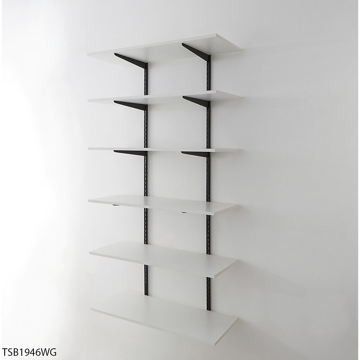 Garage Wall Mounted Shelving Kits In Black with White Melamine Shelves (Product illustration 6)-5