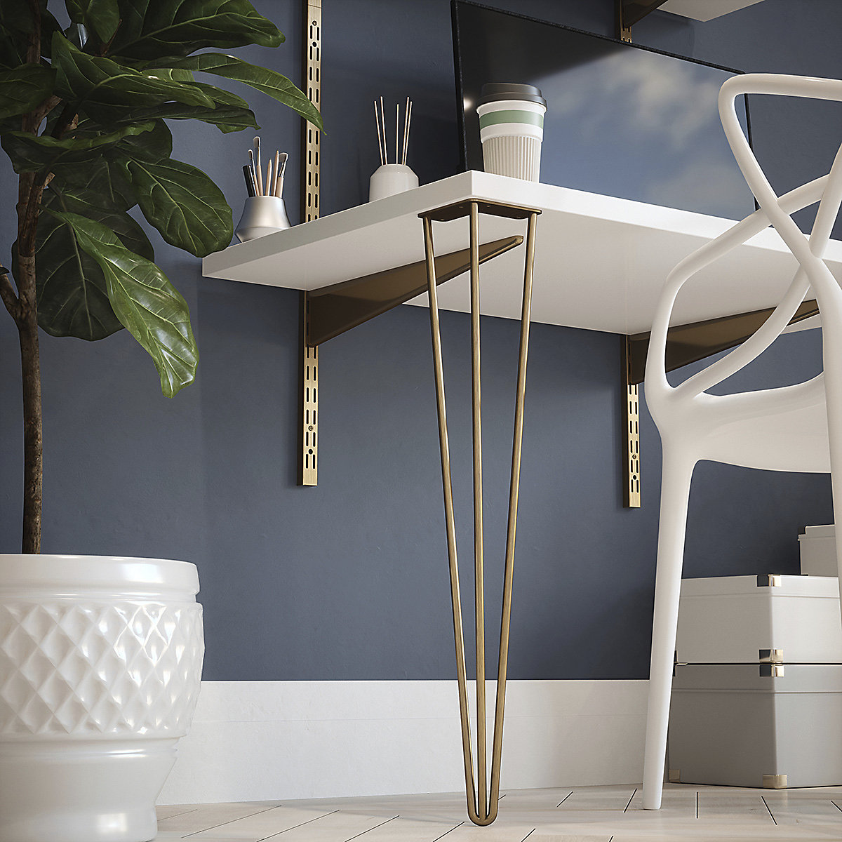 Wall Mounted Shelving Kit & Desk (Product illustration 2)-1