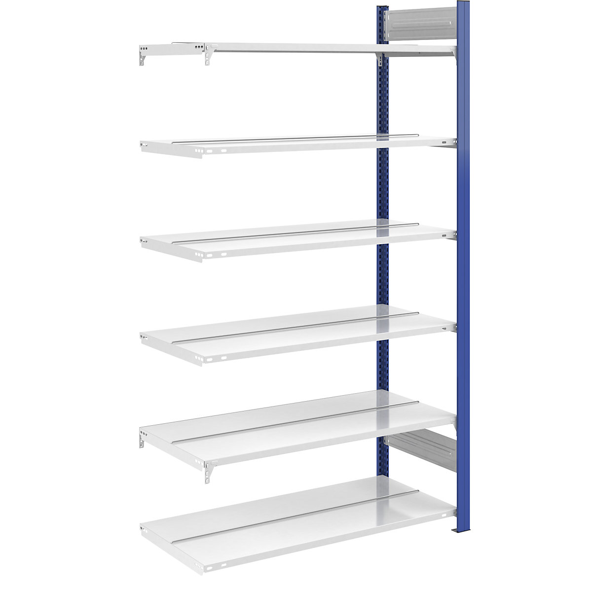 Boltless file shelving unit – hofe, double sided, height 2000 mm, WxD 1000 x 600 mm, extension shelf unit, blue / grey-4