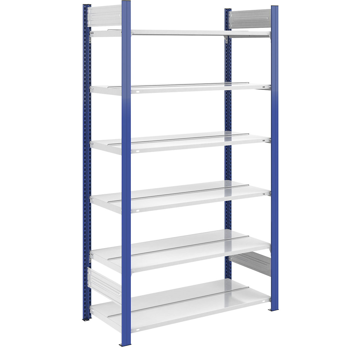 Boltless file shelving unit – hofe, double sided, height 2000 mm, WxD 1000 x 600 mm, standard shelf unit, blue / grey-11