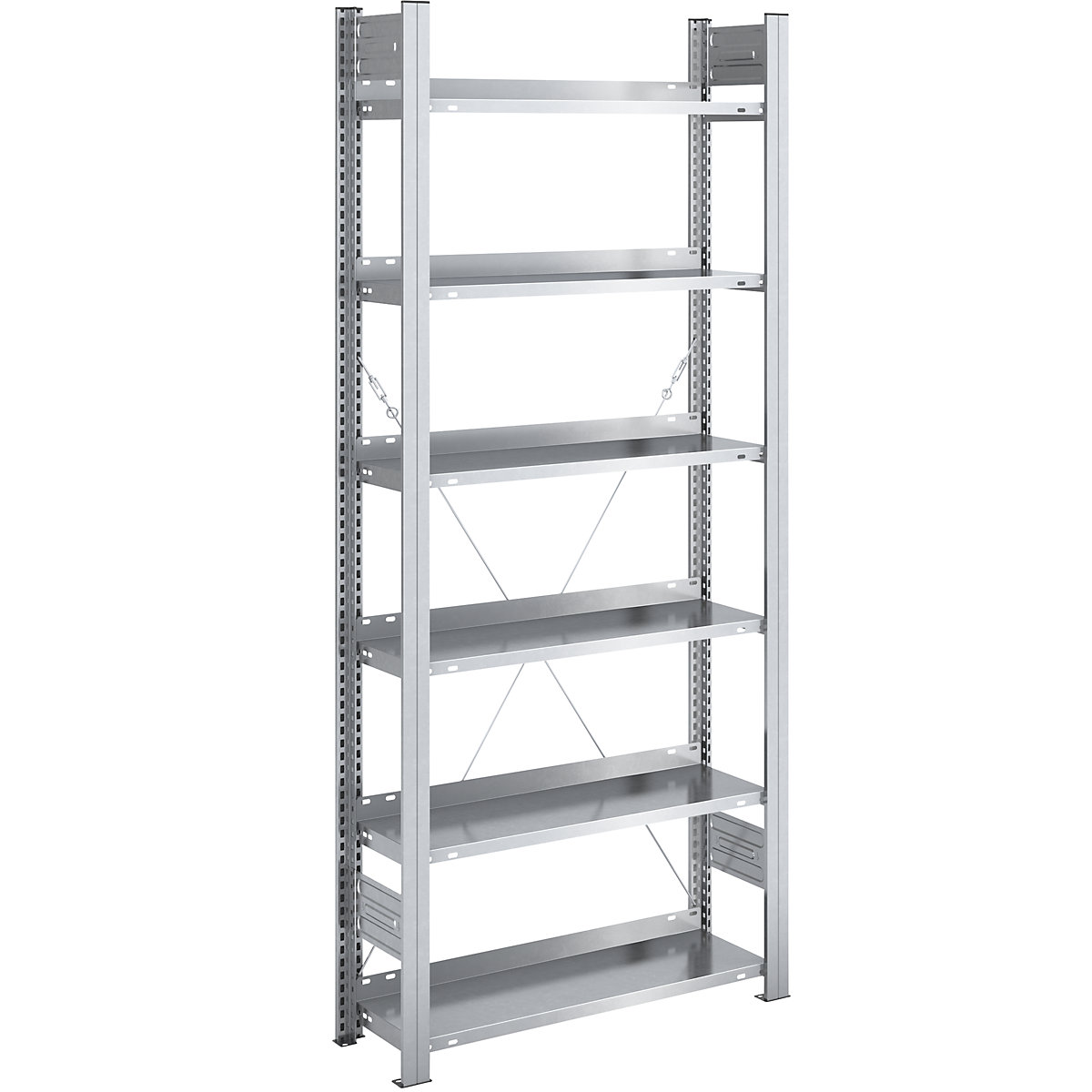 Boltless filing shelf unit, zinc plated – hofe, shelf height 2000 mm, single sided, standard shelf unit, WxD 750 x 300 mm-4