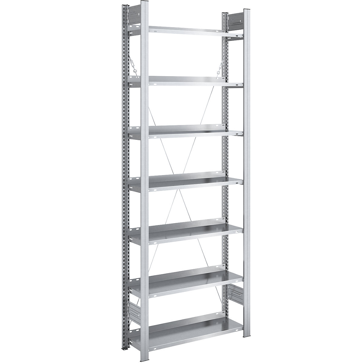 Boltless filing shelf unit, zinc plated – hofe, shelf height 2350 mm, single sided, standard shelf unit, WxD 750 x 300 mm-5