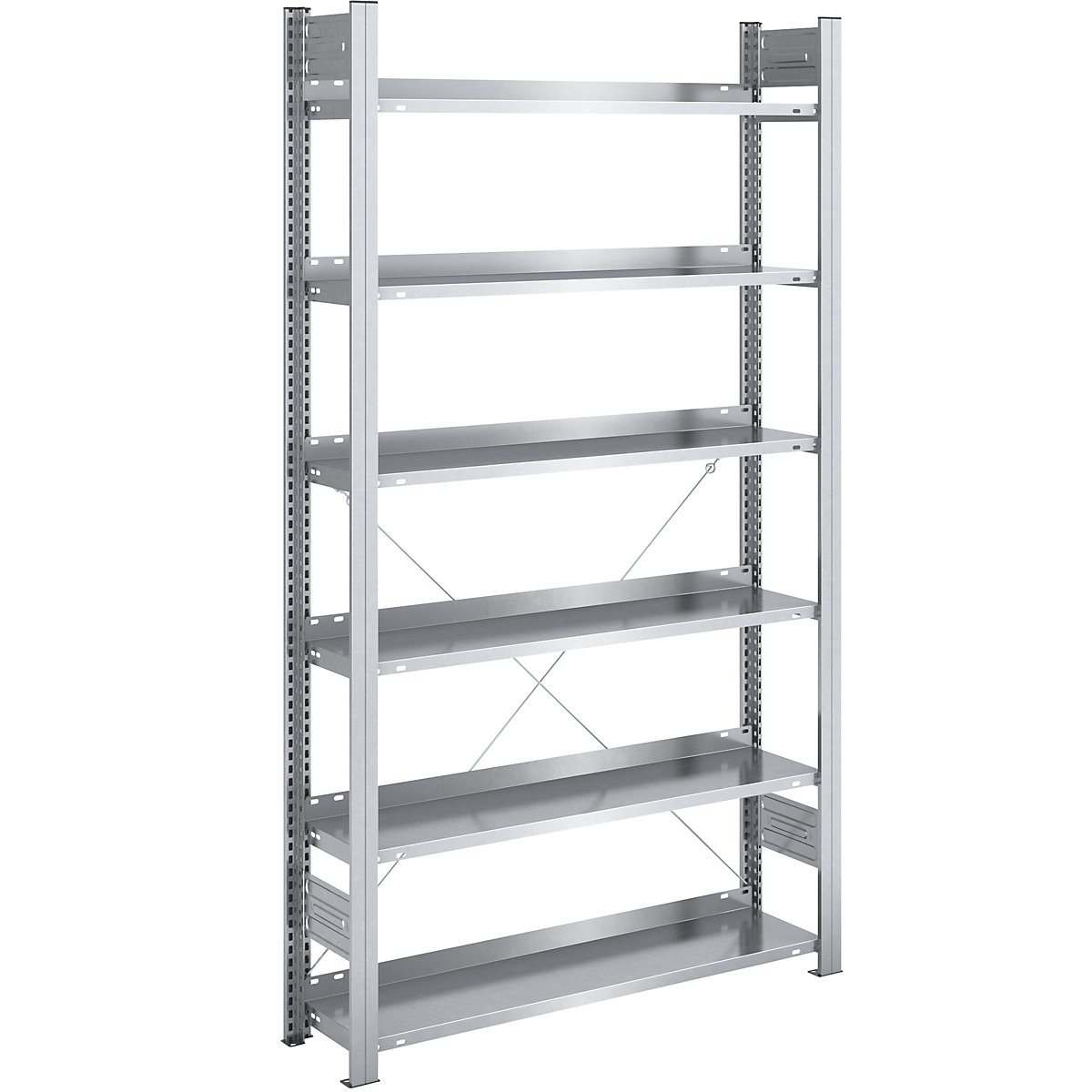 Boltless filing shelf unit, zinc plated – hofe, shelf height 2000 mm, single sided, standard shelf unit, WxD 1000 x 300 mm-5