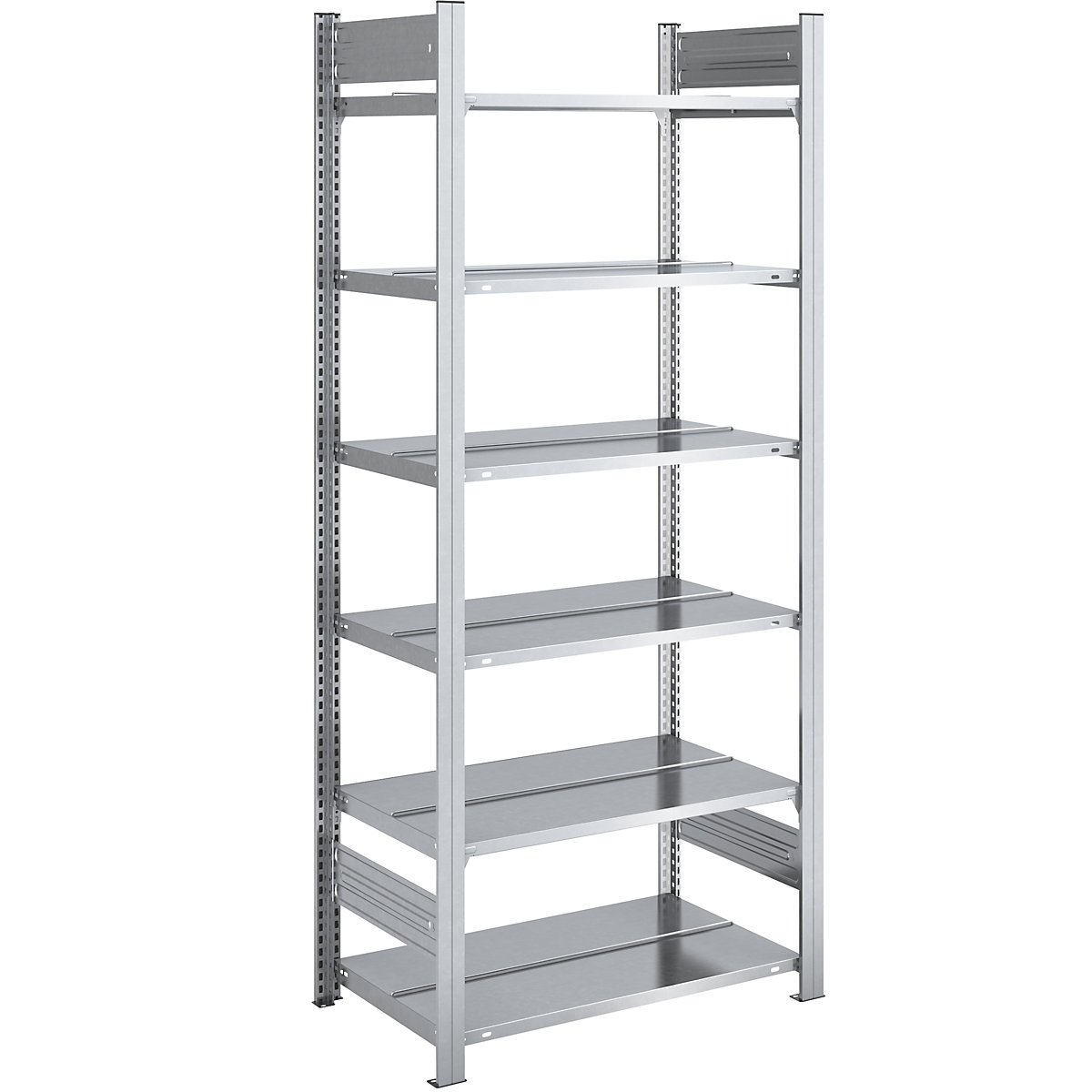 Boltless filing shelf unit, zinc plated – hofe, shelf height 2000 mm, double sided, standard shelf unit, WxD 750 x 600 mm-4