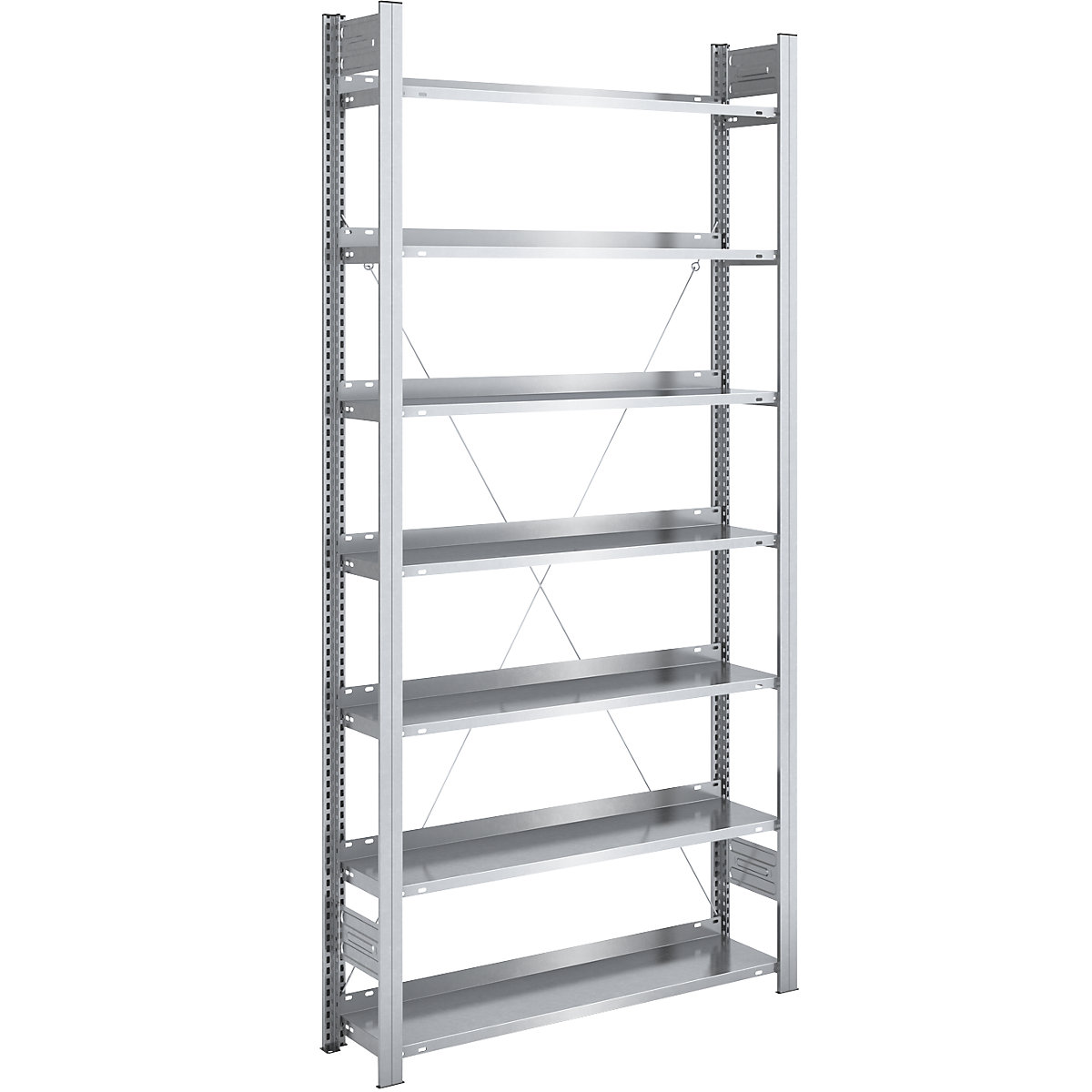 Boltless filing shelf unit, zinc plated – hofe, shelf height 2350 mm, single sided, standard shelf unit, WxD 1000 x 300 mm-4