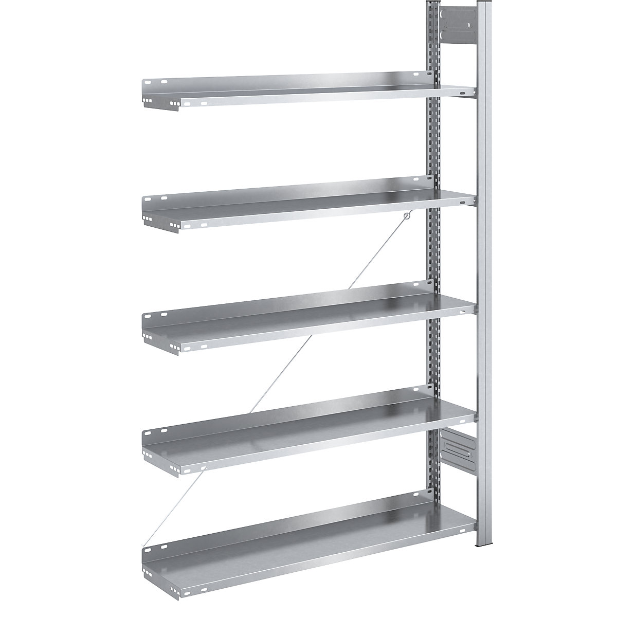 Boltless filing shelf unit, zinc plated – hofe, shelf height 1750 mm, single sided, extension shelf unit, WxD 1000 x 300 mm-6