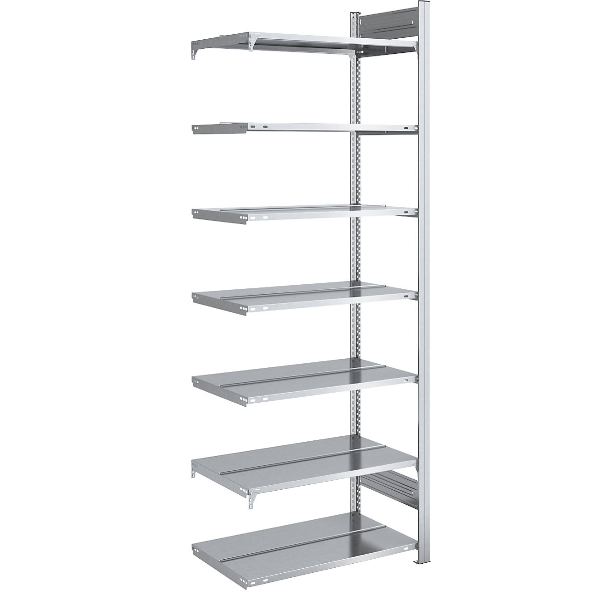 Boltless filing shelf unit, zinc plated - hofe