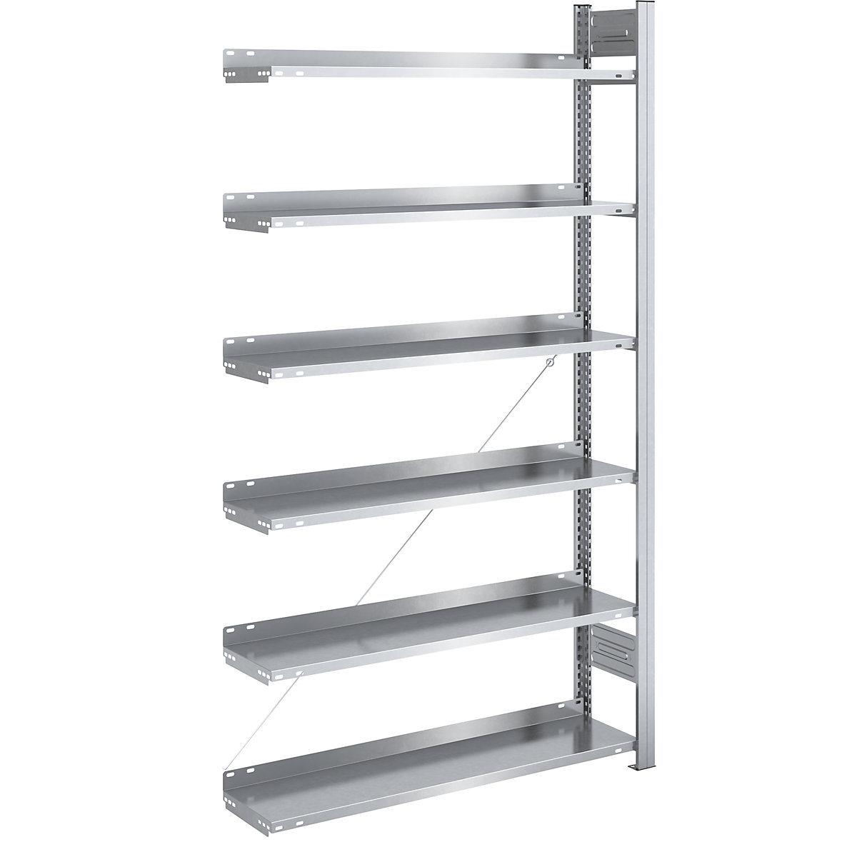 Boltless filing shelf unit, zinc plated – hofe, shelf height 2000 mm, single sided, extension shelf unit, WxD 1000 x 300 mm-7