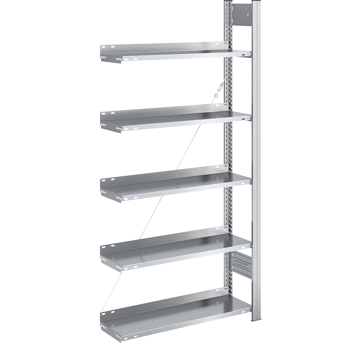 Boltless filing shelf unit, zinc plated – hofe, shelf height 1750 mm, single sided, extension shelf unit, WxD 750 x 300 mm-7