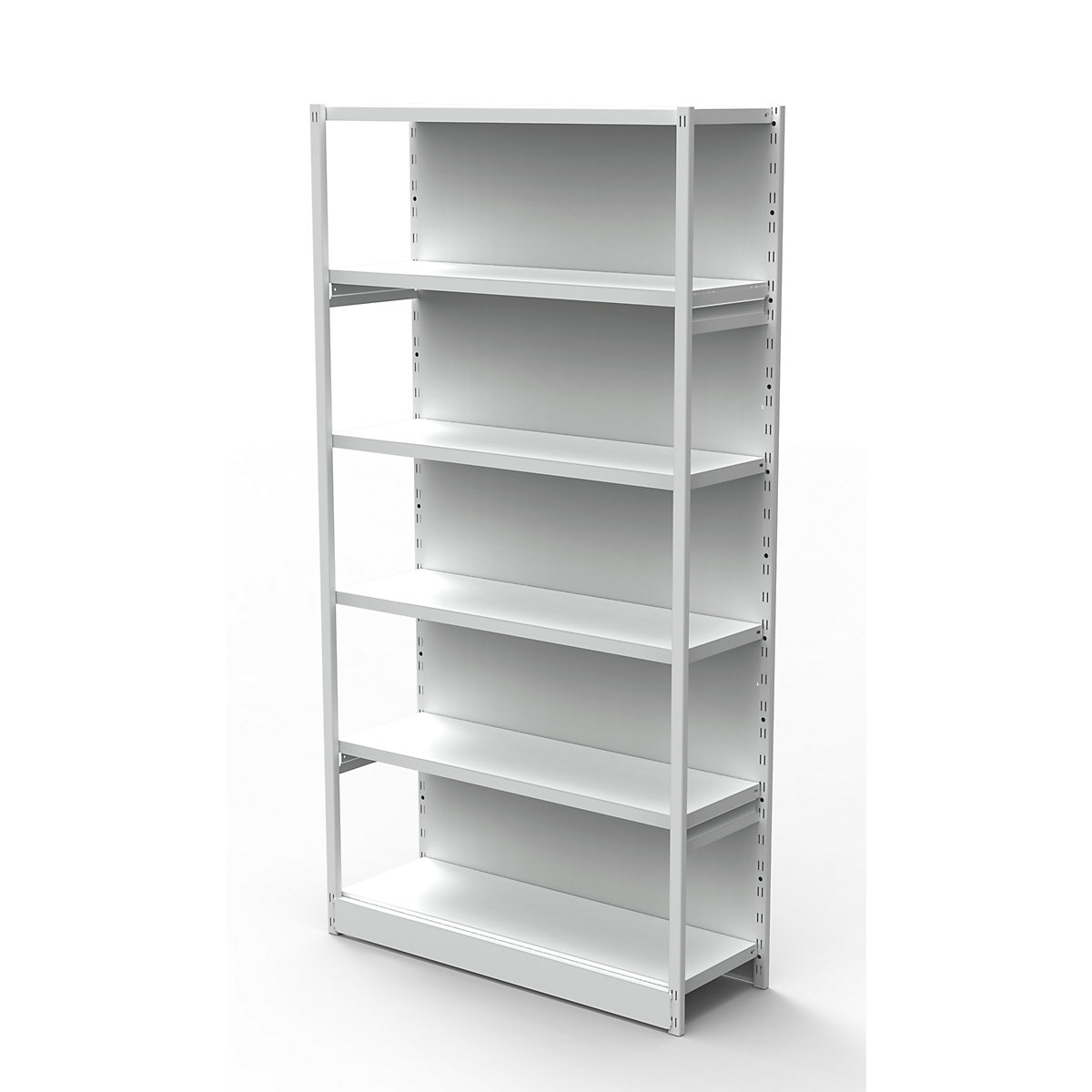 Boltless office shelving unit, with rear wall shelf unit height 1900 mm KAISER+KRAFT