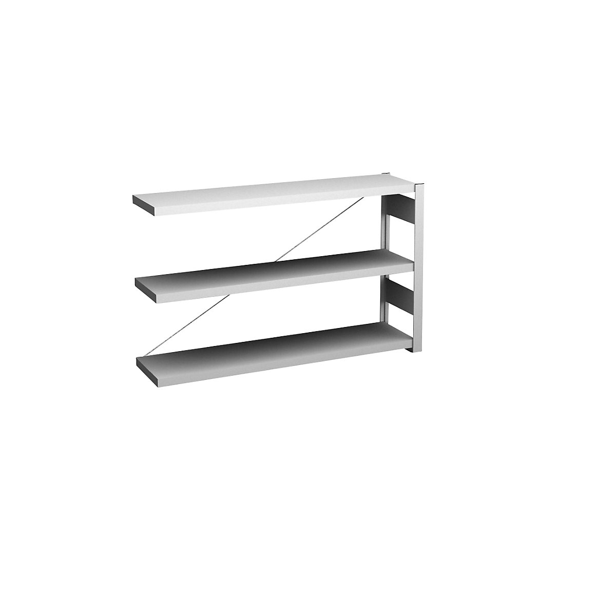 Sideboard shelving unit, light grey – hofe, height 825 mm, 3 shelves, extension shelf unit, shelf depth 300 mm, max. shelf load 175 kg-5