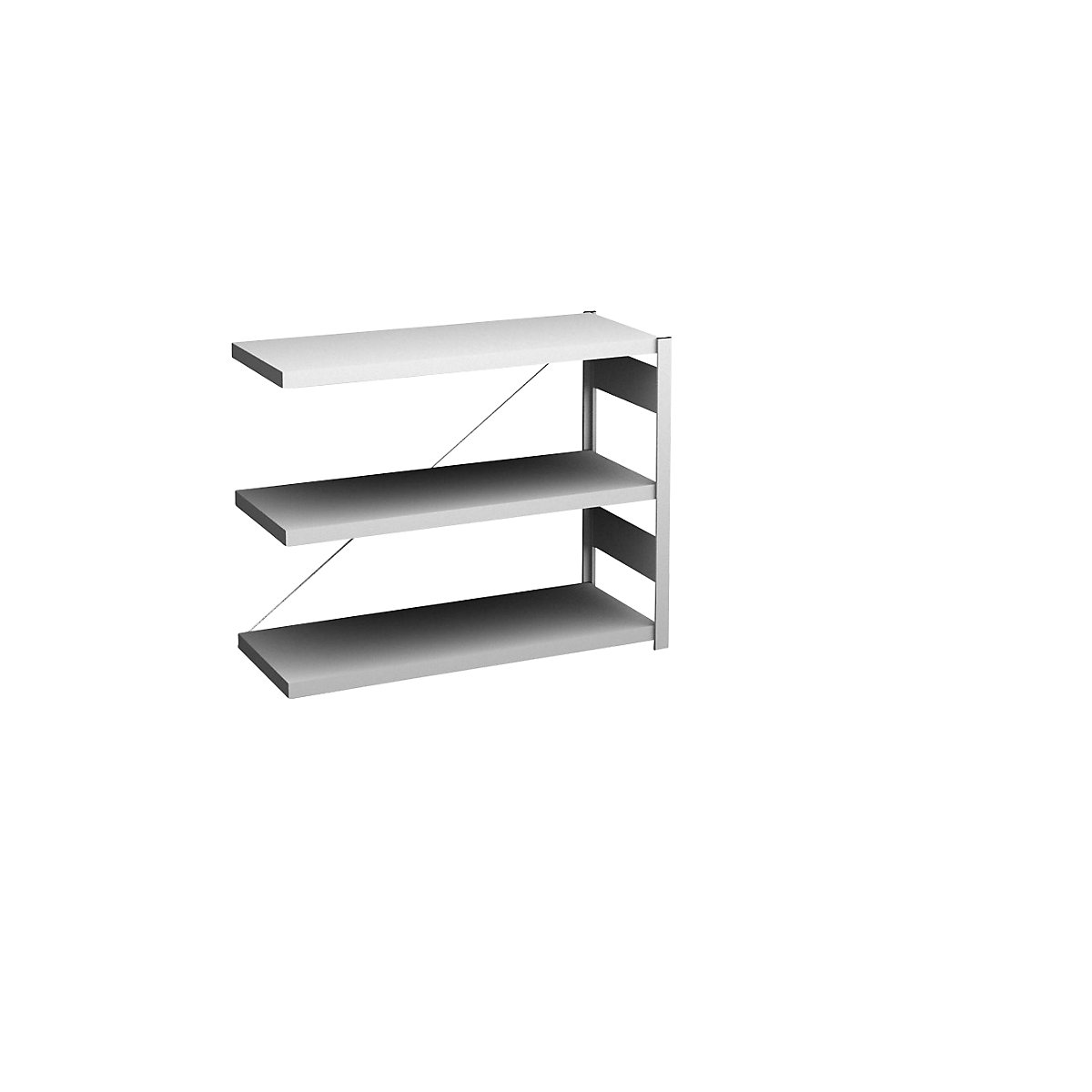 Sideboard shelving unit, light grey – hofe, height 825 mm, 3 shelves, extension shelf unit, shelf depth 400 mm, max. shelf load 145 kg-8