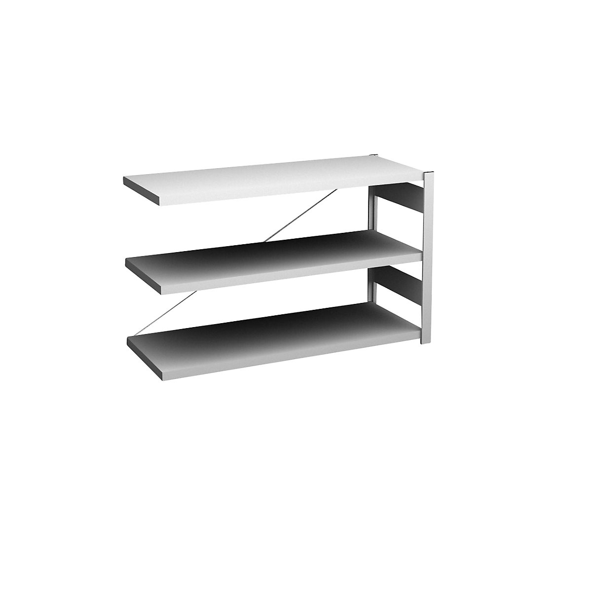 Sideboard shelving unit, light grey – hofe, height 825 mm, 3 shelves, extension shelf unit, shelf depth 500 mm, max. shelf load 185 kg-7