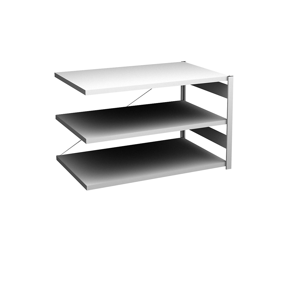 Sideboard shelving unit, light grey – hofe, height 825 mm, 3 shelves, extension shelf unit, shelf depth 800 mm, max. shelf load 190 kg-4