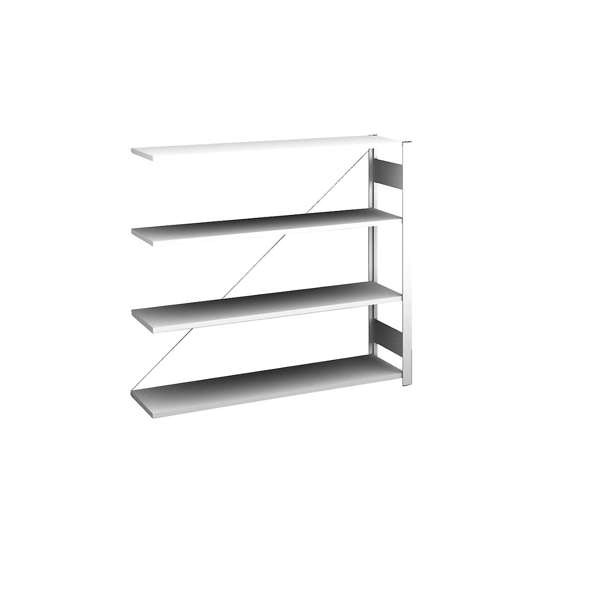 Sideboard shelving unit, light grey – hofe, height 1200 mm, 4 shelves, extension shelf unit, shelf depth 300 mm, max. shelf load 175 kg-1