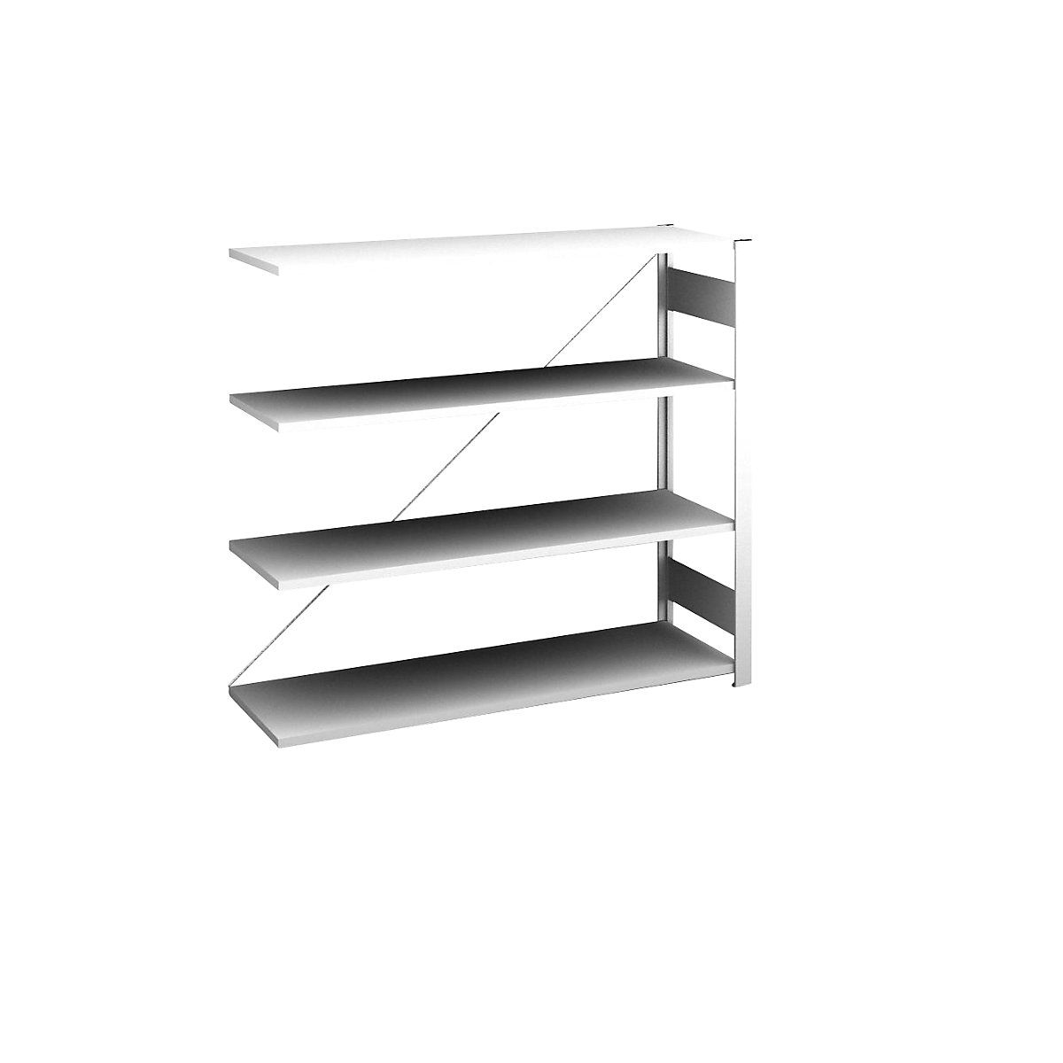 Sideboard shelving unit, light grey – hofe, height 1200 mm, 4 shelves, extension shelf unit, shelf depth 400 mm, max. shelf load 180 kg-3