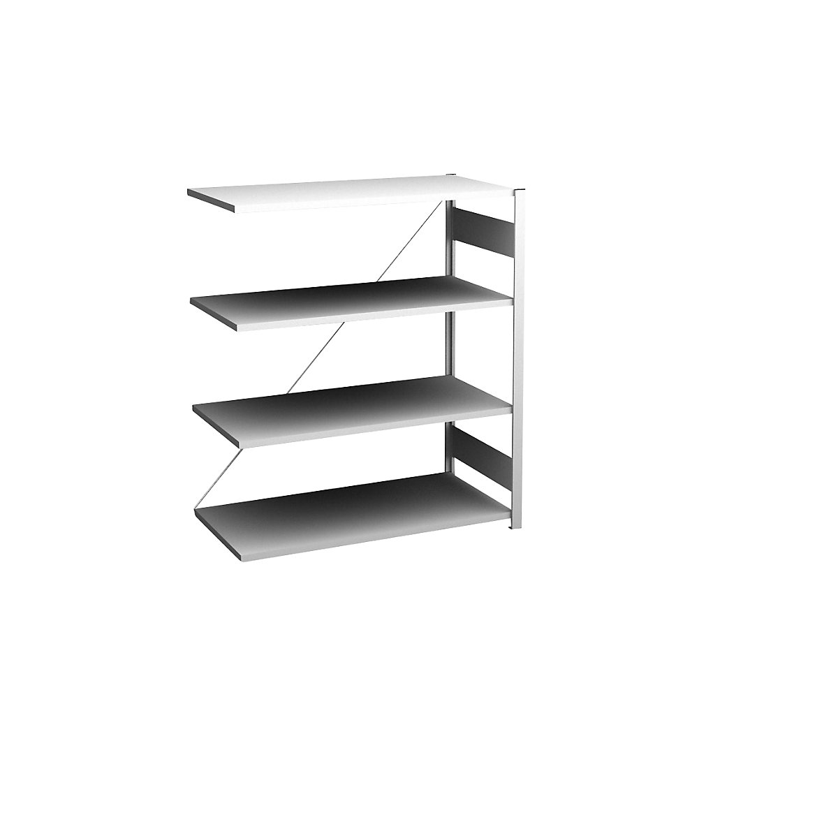 Sideboard shelving unit, light grey – hofe, height 1200 mm, 4 shelves, extension shelf unit, shelf depth 500 mm, max. shelf load 140 kg-9