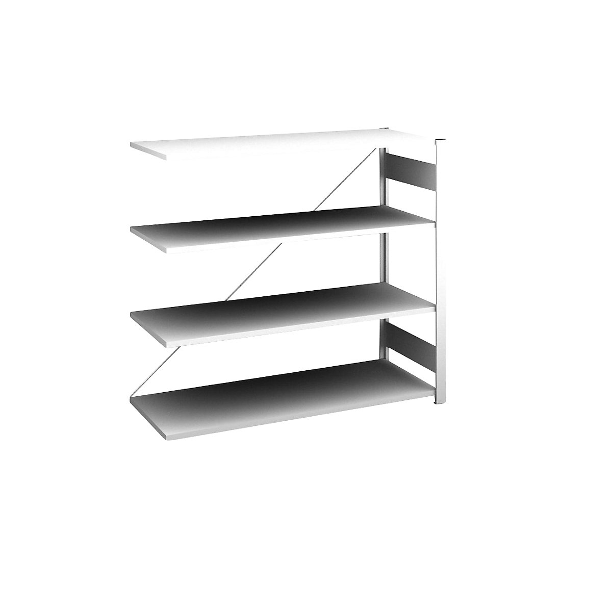 Sideboard shelving unit, light grey – hofe, height 1200 mm, 4 shelves, extension shelf unit, shelf depth 500 mm, max. shelf load 185 kg-5