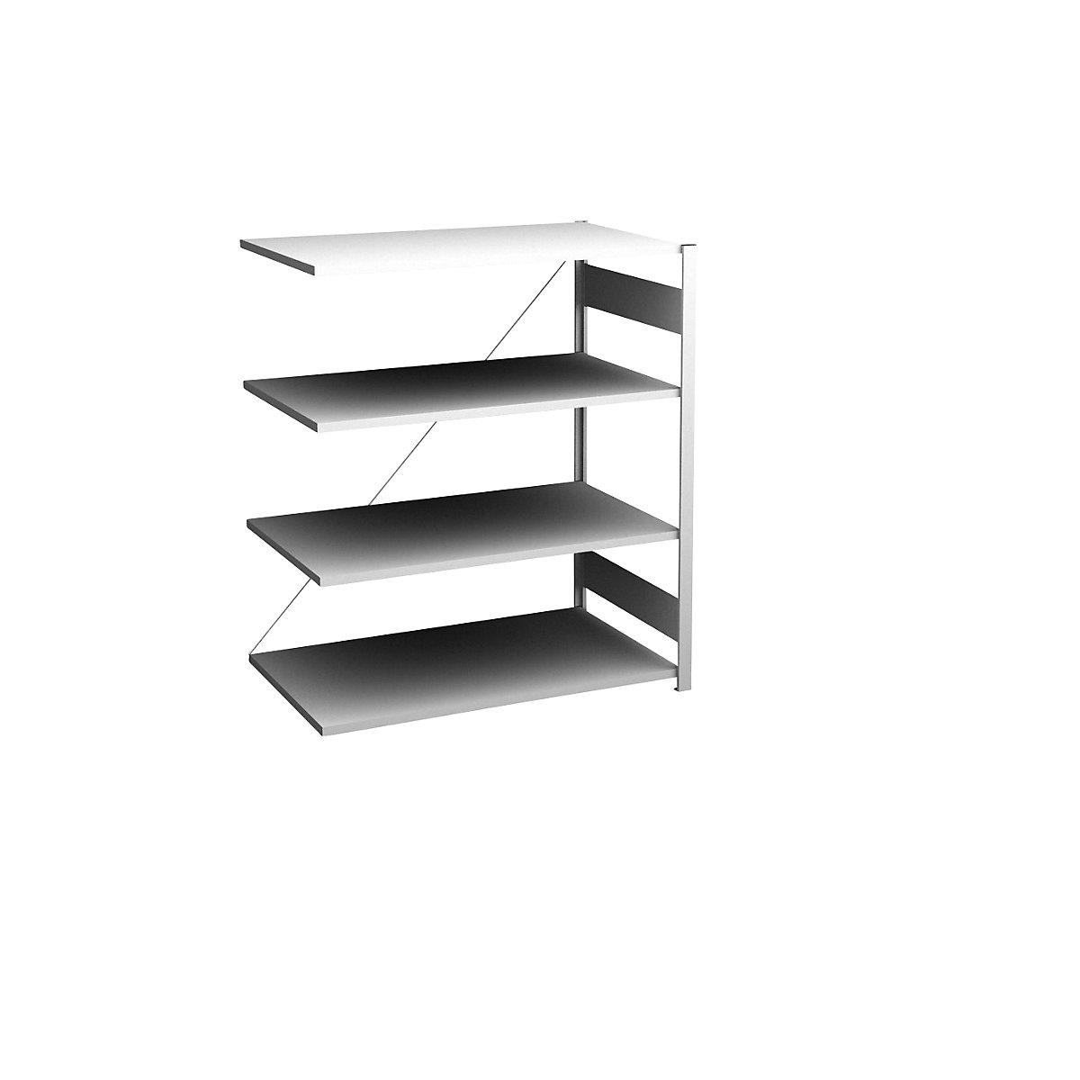 Sideboard shelving unit, light grey – hofe, height 1200 mm, 4 shelves, extension shelf unit, shelf depth 600 mm, max. shelf load 140 kg-8