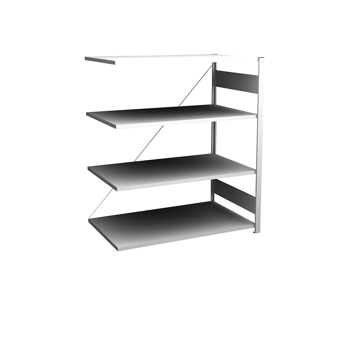 Sideboard shelving unit, light grey – hofe, height 1200 mm, 4 shelves, extension shelf unit, shelf depth 800 mm, max. shelf load 130 kg-10