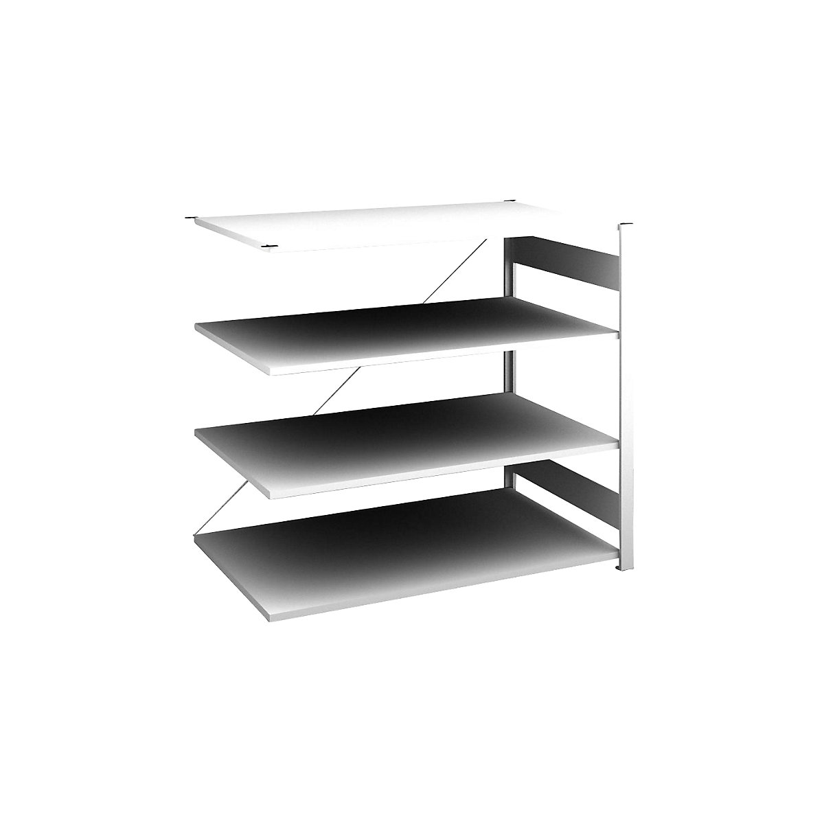 Sideboard shelving unit, light grey – hofe, height 1200 mm, 4 shelves, extension shelf unit, shelf depth 800 mm, max. shelf load 190 kg-4
