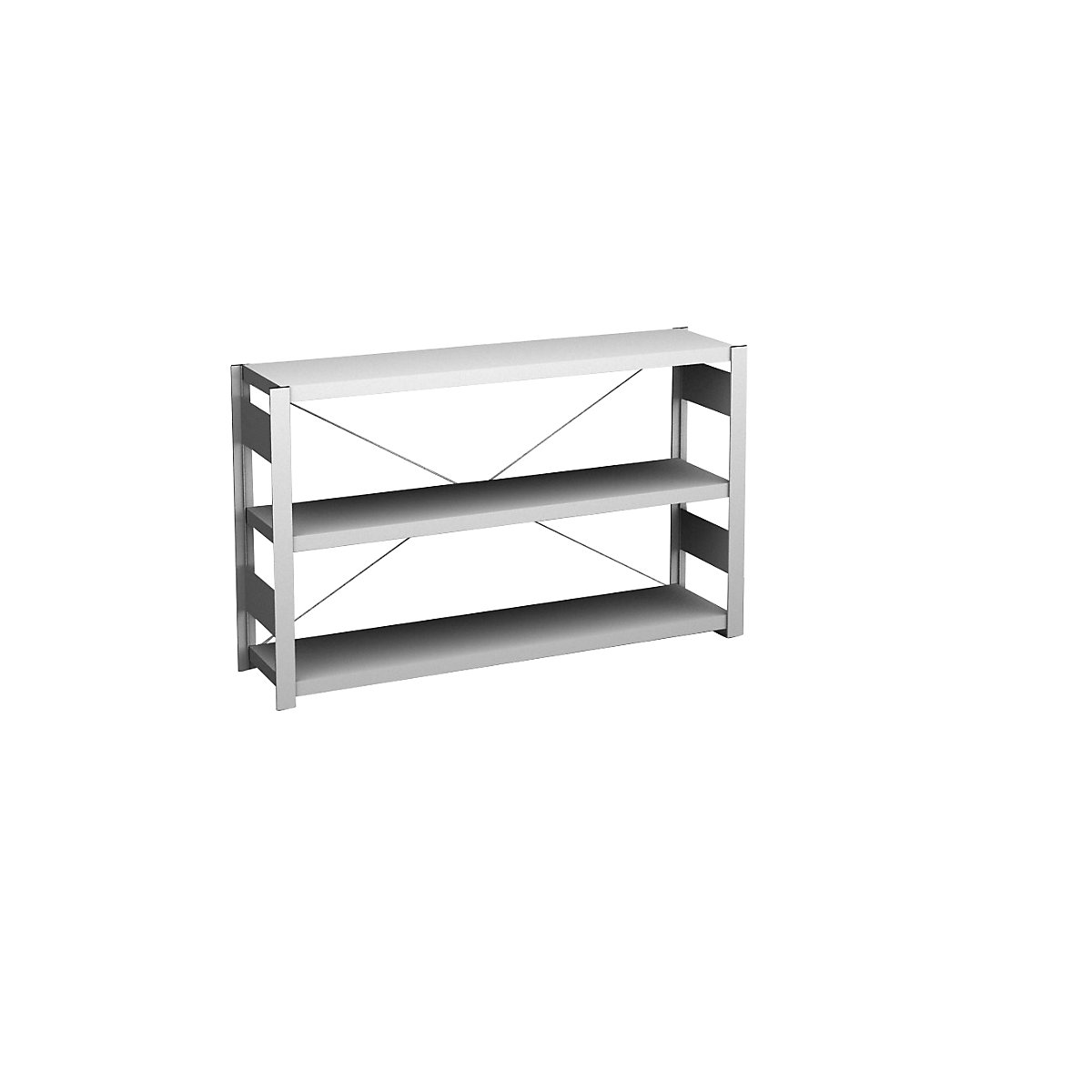 Sideboard shelving unit, light grey – hofe, height 825 mm, 3 shelves, standard shelf unit, shelf depth 300 mm, max. shelf load 175 kg-6