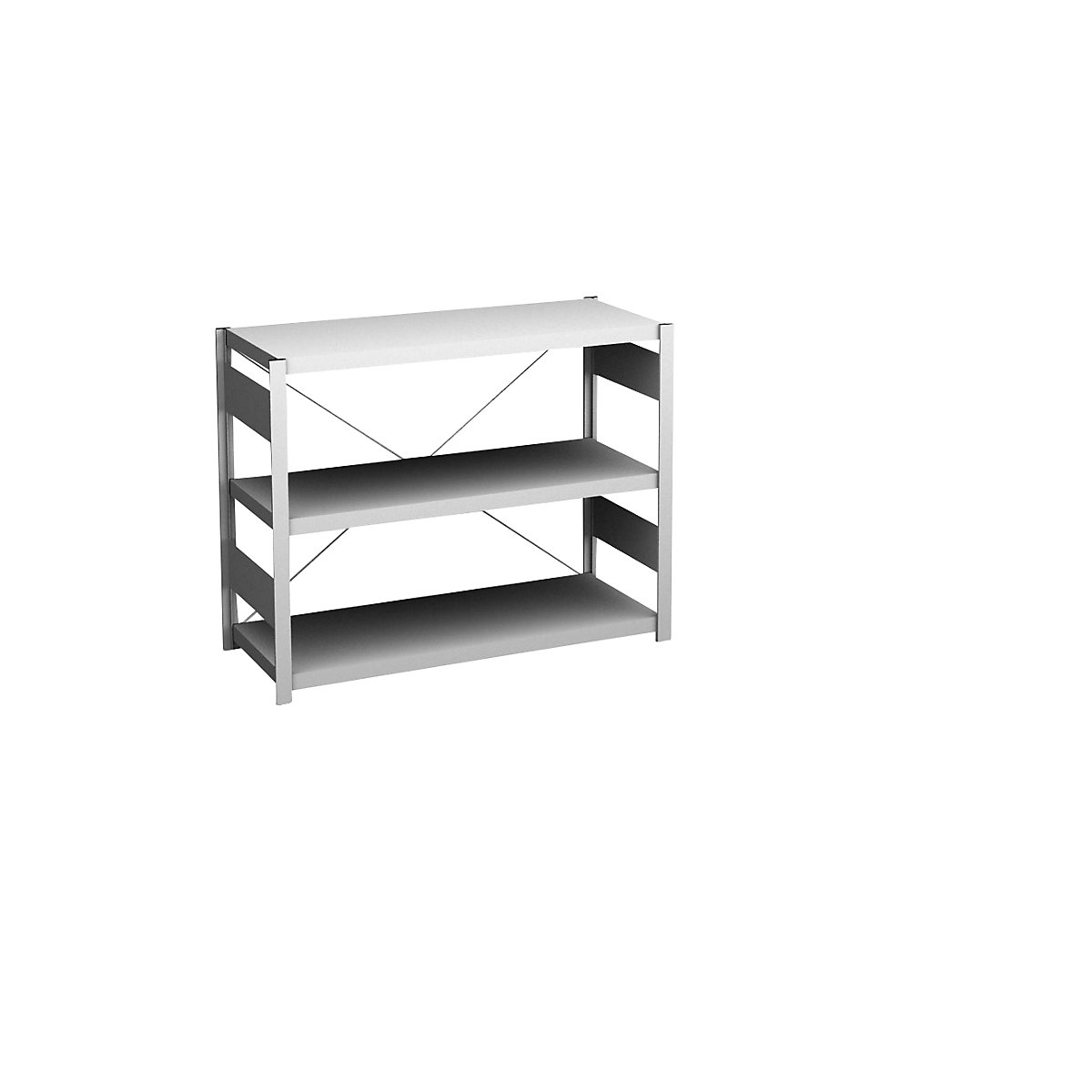 Sideboard shelving unit, light grey – hofe, height 825 mm, 3 shelves, standard shelf unit, shelf depth 400 mm, max. shelf load 145 kg-1