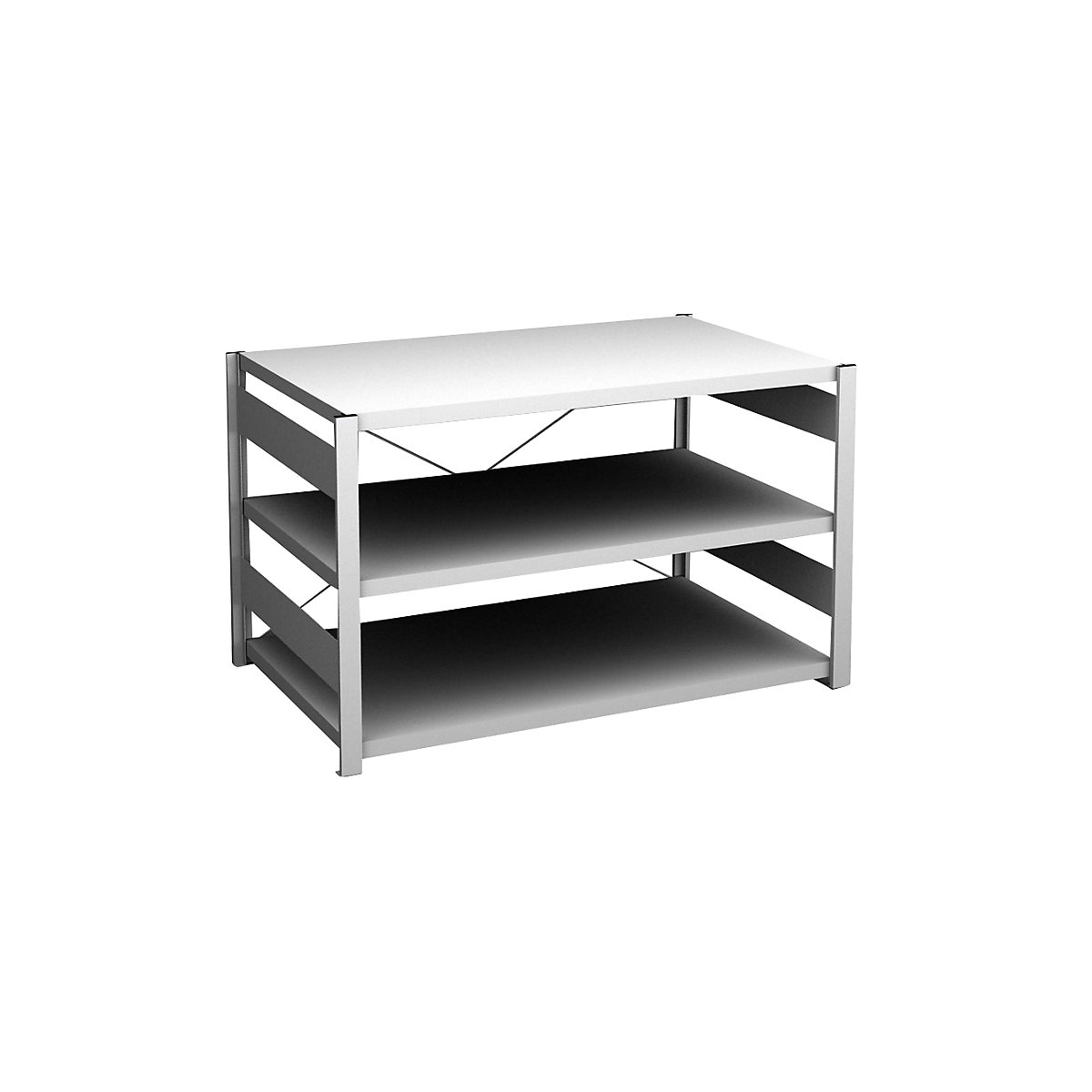 Sideboard shelving unit, light grey – hofe, height 825 mm, 3 shelves, standard shelf unit, shelf depth 800 mm, max. shelf load 190 kg-7