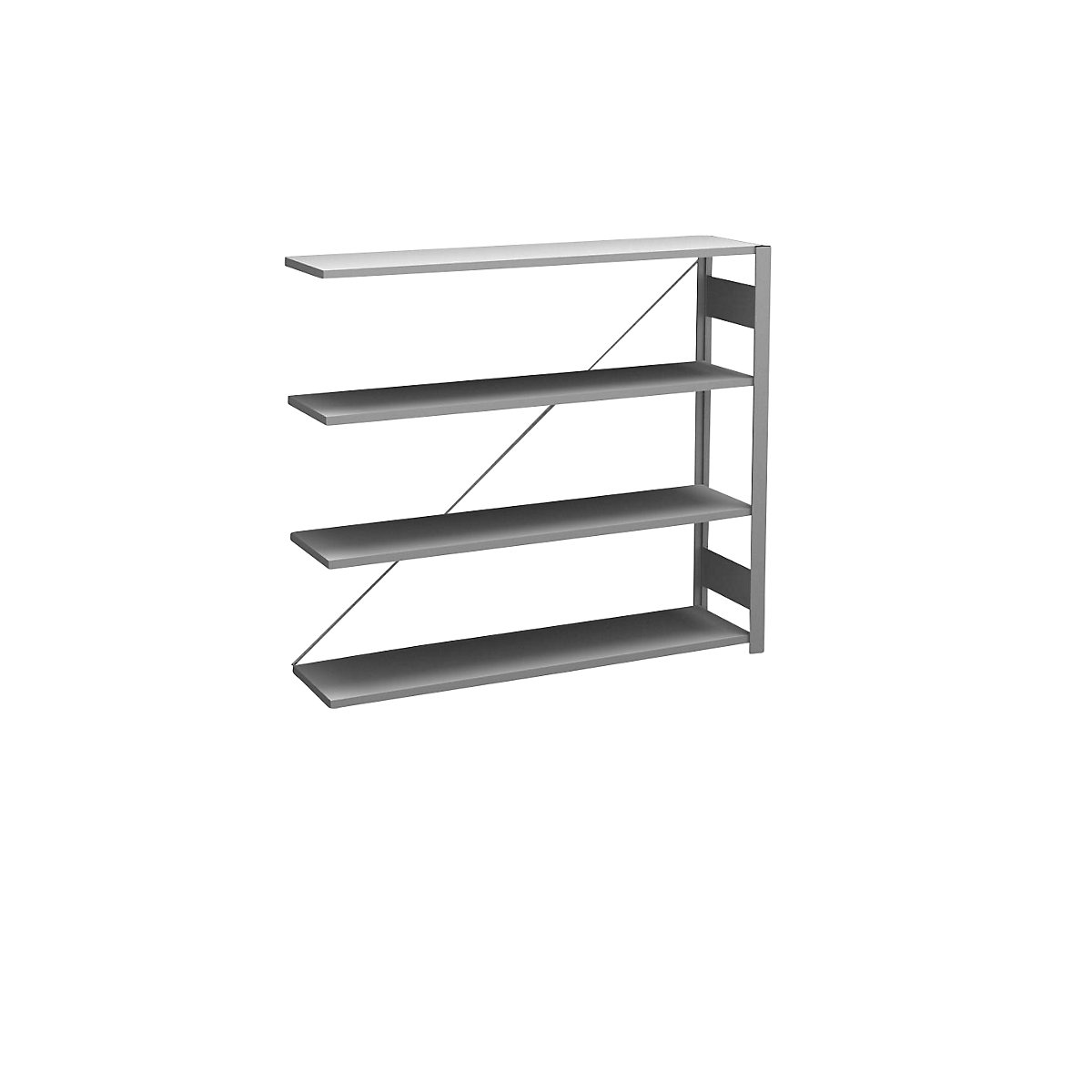 Zinc plated sideboard shelving unit – hofe, height 1200 mm, 4 shelves, extension shelf unit, shelf depth 300 mm, max. shelf load 185 kg-8