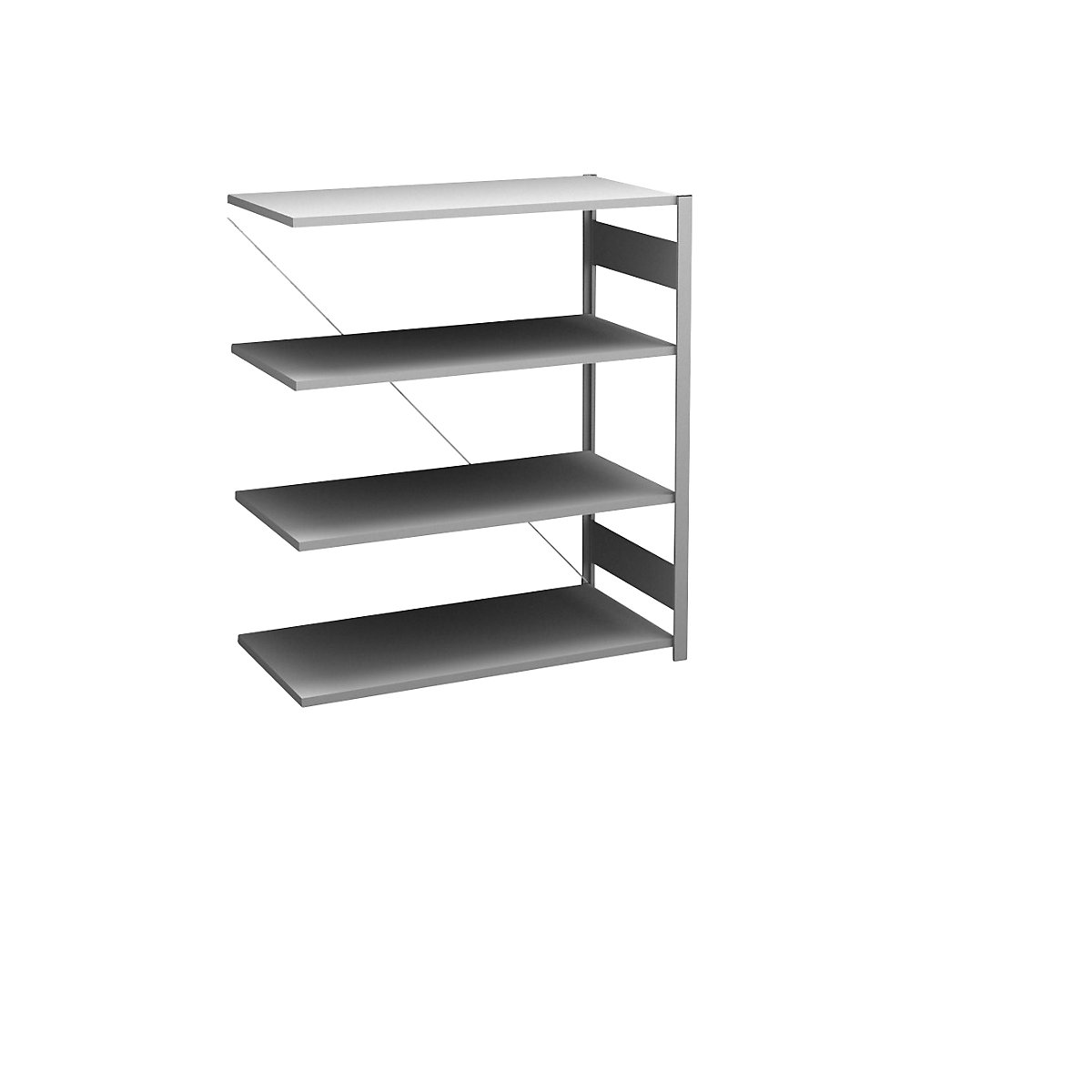 Zinc plated sideboard shelving unit – hofe, height 1200 mm, 4 shelves, extension shelf unit, shelf depth 500 mm, max. shelf load 145 kg-9