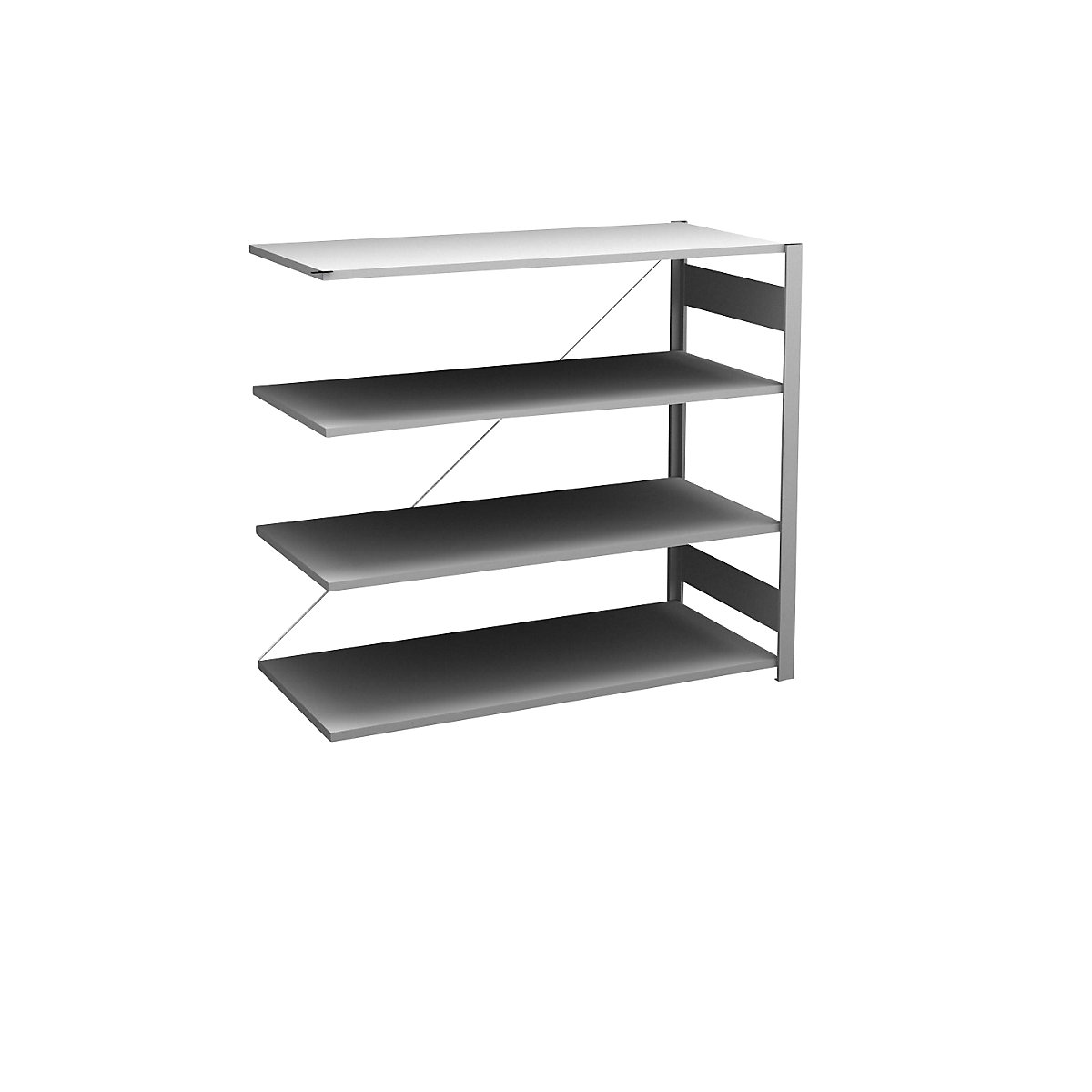 Zinc plated sideboard shelving unit – hofe, height 1200 mm, 4 shelves, extension shelf unit, shelf depth 600 mm, max. shelf load 130 kg-2