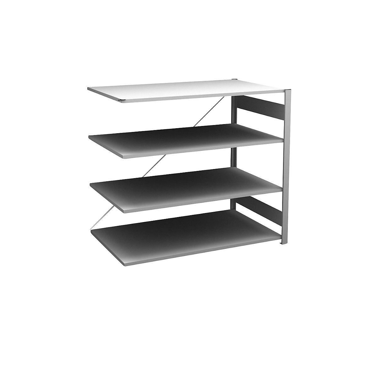 Zinc plated sideboard shelving unit – hofe, height 1200 mm, 4 shelves, extension shelf unit, shelf depth 800 mm, max. shelf load 190 kg-1