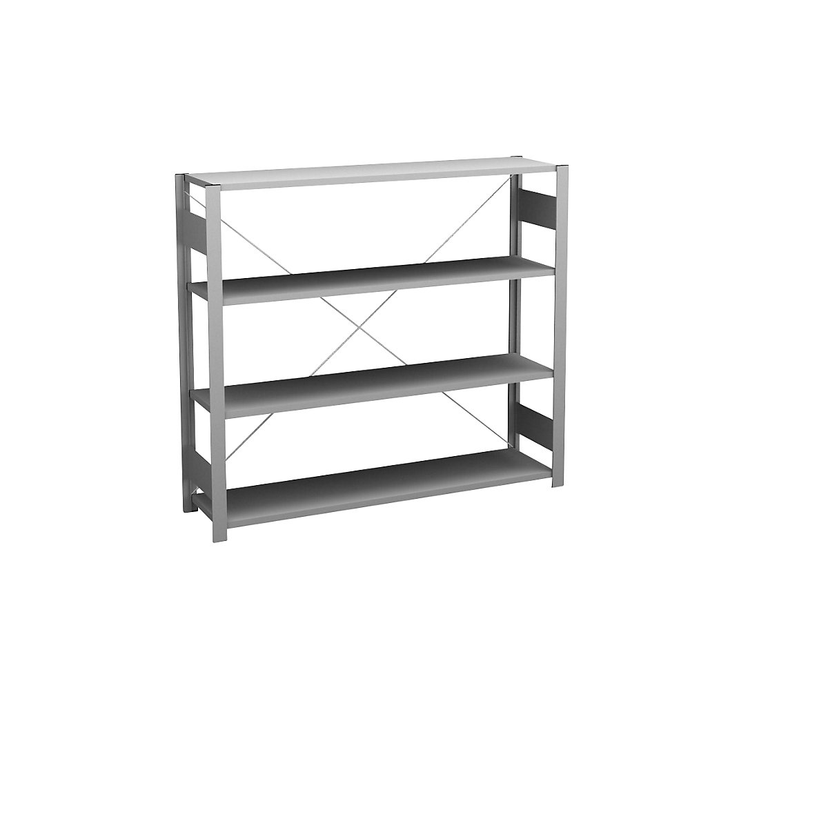 Zinc plated sideboard shelving unit – hofe, height 1200 mm, 4 shelves, standard shelf unit, shelf depth 300 mm, max. shelf load 175 kg-8