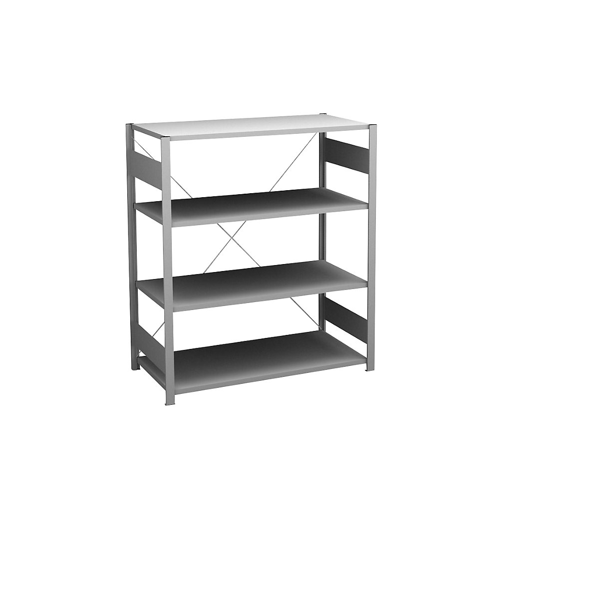 Zinc plated sideboard shelving unit – hofe, height 1200 mm, 4 shelves, standard shelf unit, shelf depth 500 mm, max. shelf load 140 kg-7