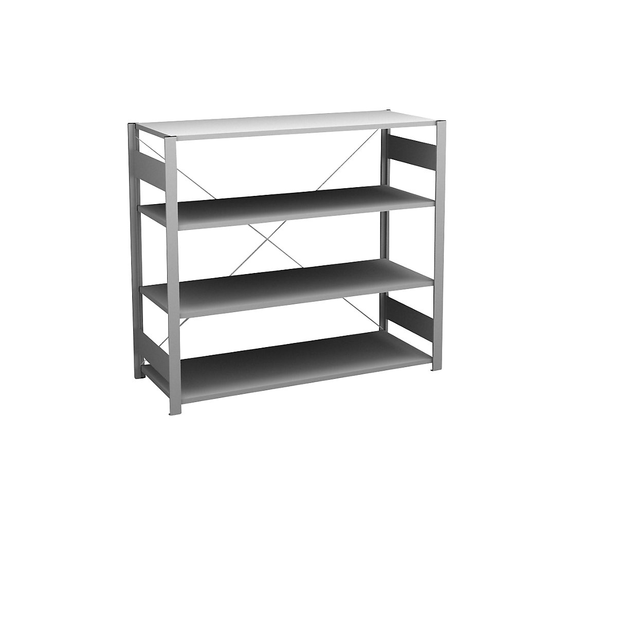 Zinc plated sideboard shelving unit – hofe, height 1200 mm, 4 shelves, standard shelf unit, shelf depth 500 mm, max. shelf load 185 kg-1