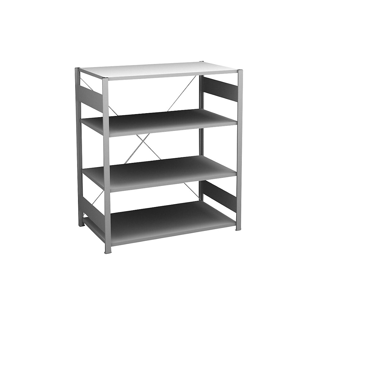 Zinc plated sideboard shelving unit – hofe, height 1200 mm, 4 shelves, standard shelf unit, shelf depth 600 mm, max. shelf load 140 kg-6