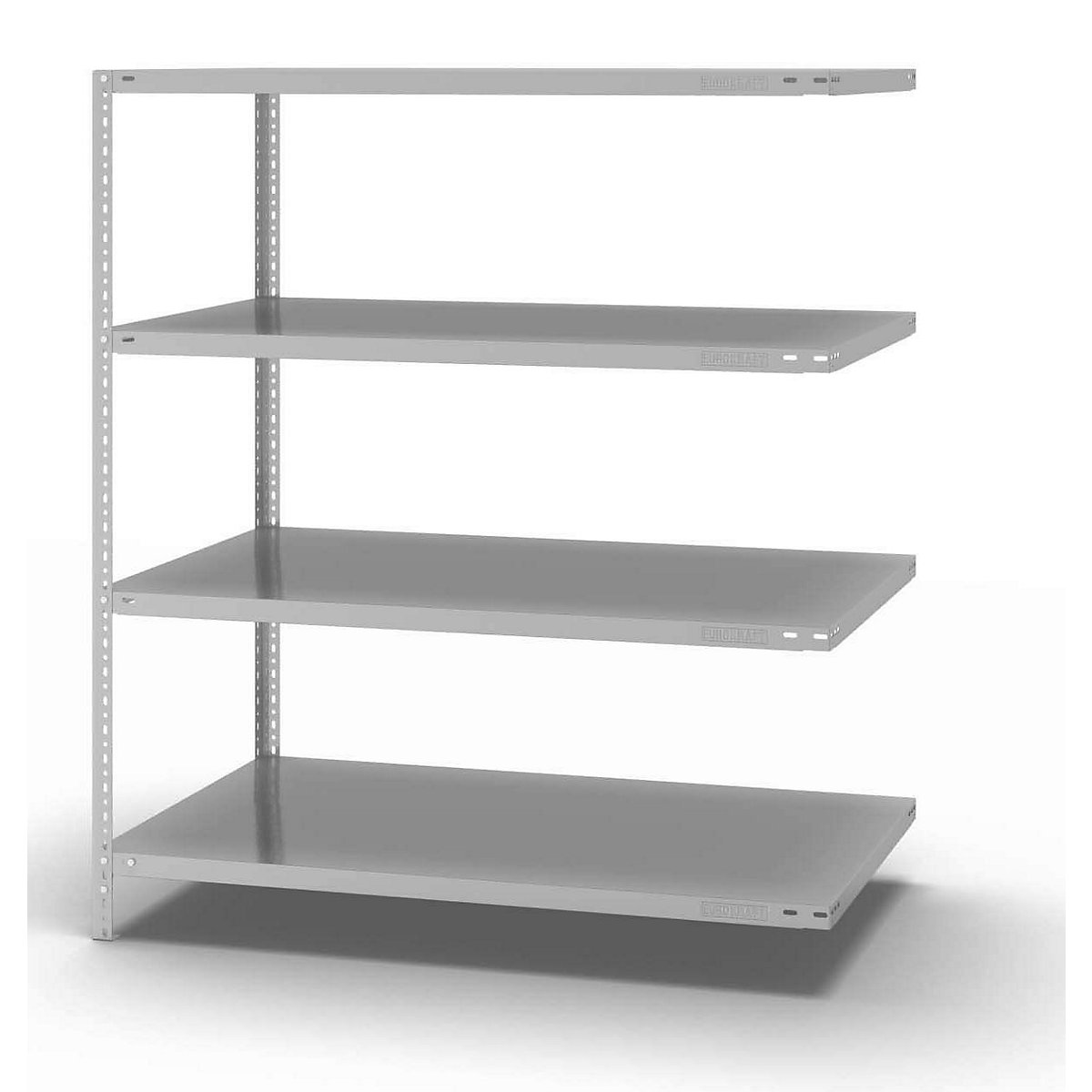 Bolt-together shelf unit, light duty, plastic coated – eurokraft pro, shelf unit height 1500 mm, shelf width 1300 mm, depth 800 mm, extension shelf unit-12