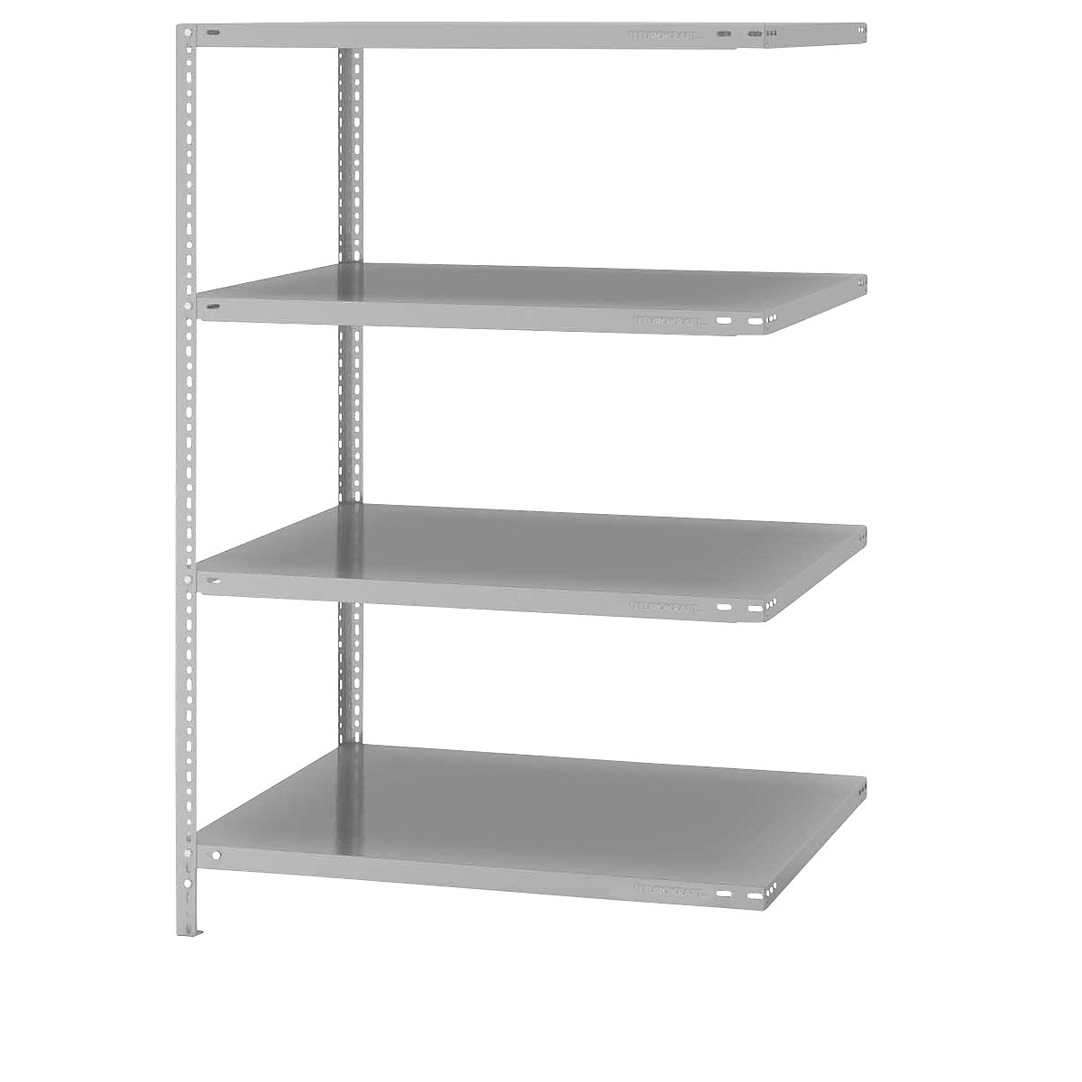 Bolt-together shelf unit, light duty, plastic coated – eurokraft pro, shelf unit height 1500 mm, shelf width 1000 mm, depth 800 mm, extension shelf unit-9