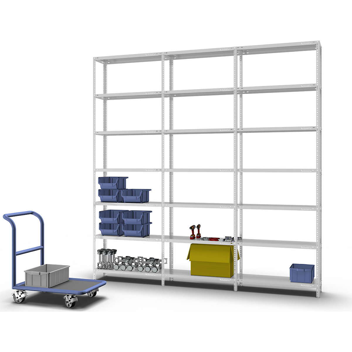 Bolt-together shelf unit, light duty, plastic coated – eurokraft pro (Product illustration 2)-1