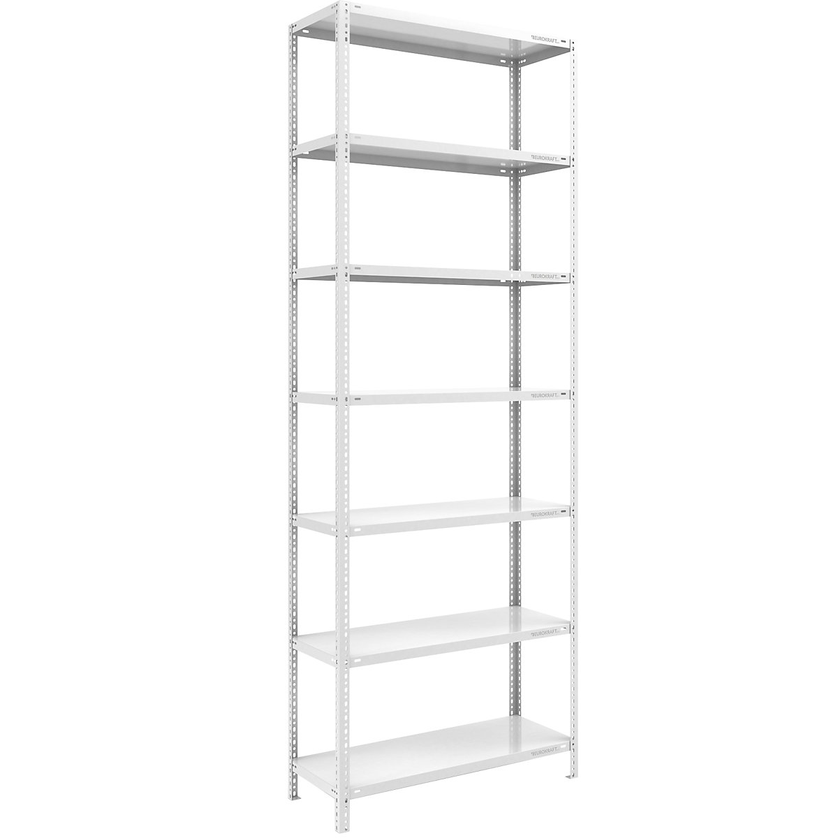 Bolt-together shelf unit, light duty, plastic coated – eurokraft pro, shelf unit height 3000 mm, shelf width 1000 mm, depth 500 mm, standard shelf unit-7