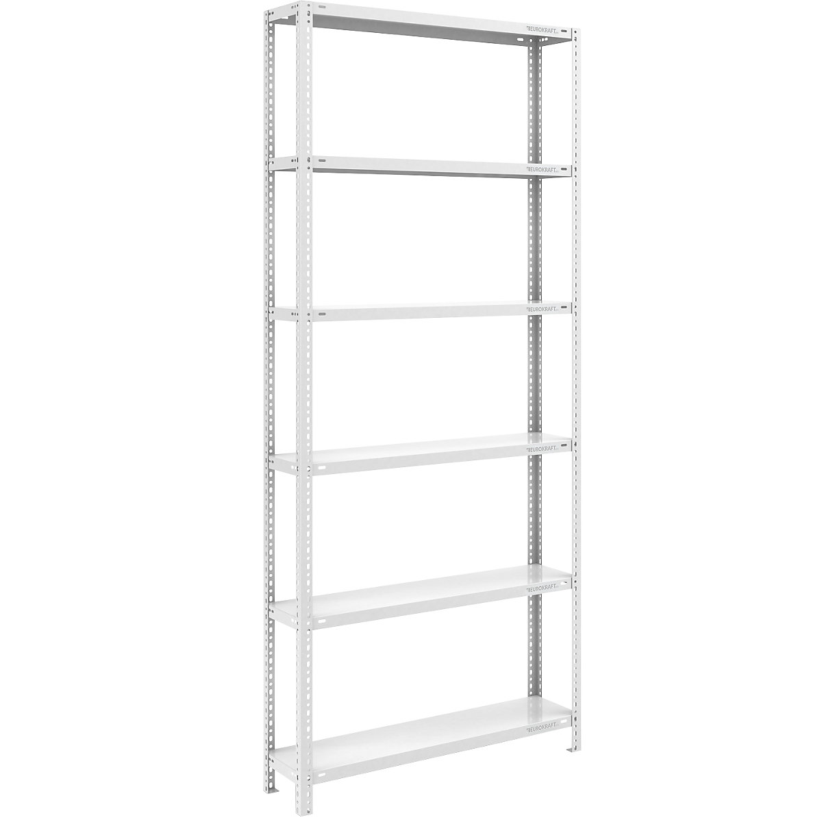 Bolt-together shelf unit, light duty, plastic coated – eurokraft pro, shelf unit height 2500 mm, shelf width 1000 mm, depth 300 mm, standard shelf unit-6