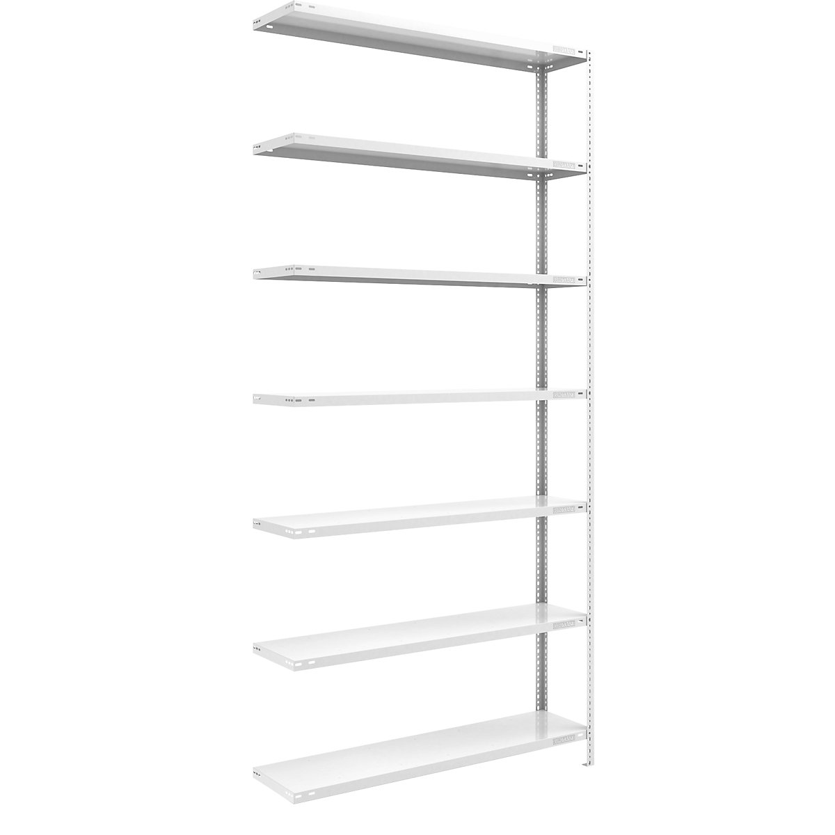 Bolt-together shelf unit, light duty, plastic coated – eurokraft pro, shelf unit height 3000 mm, shelf width 1300 mm, depth 400 mm, extension shelf unit-9
