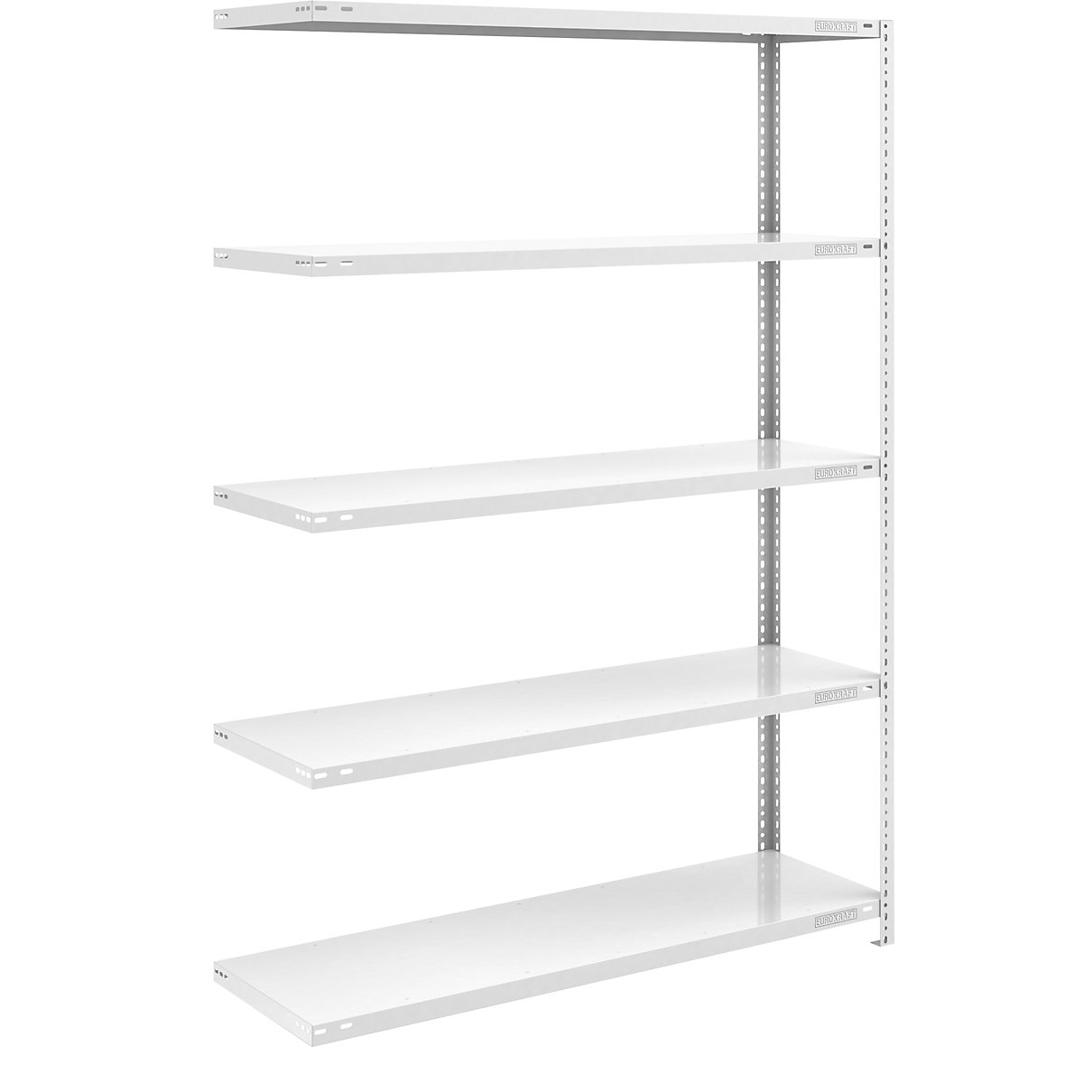 Bolt-together shelf unit, light duty, plastic coated – eurokraft pro, shelf unit height 2000 mm, shelf width 1300 mm, depth 500 mm, extension shelf unit-8
