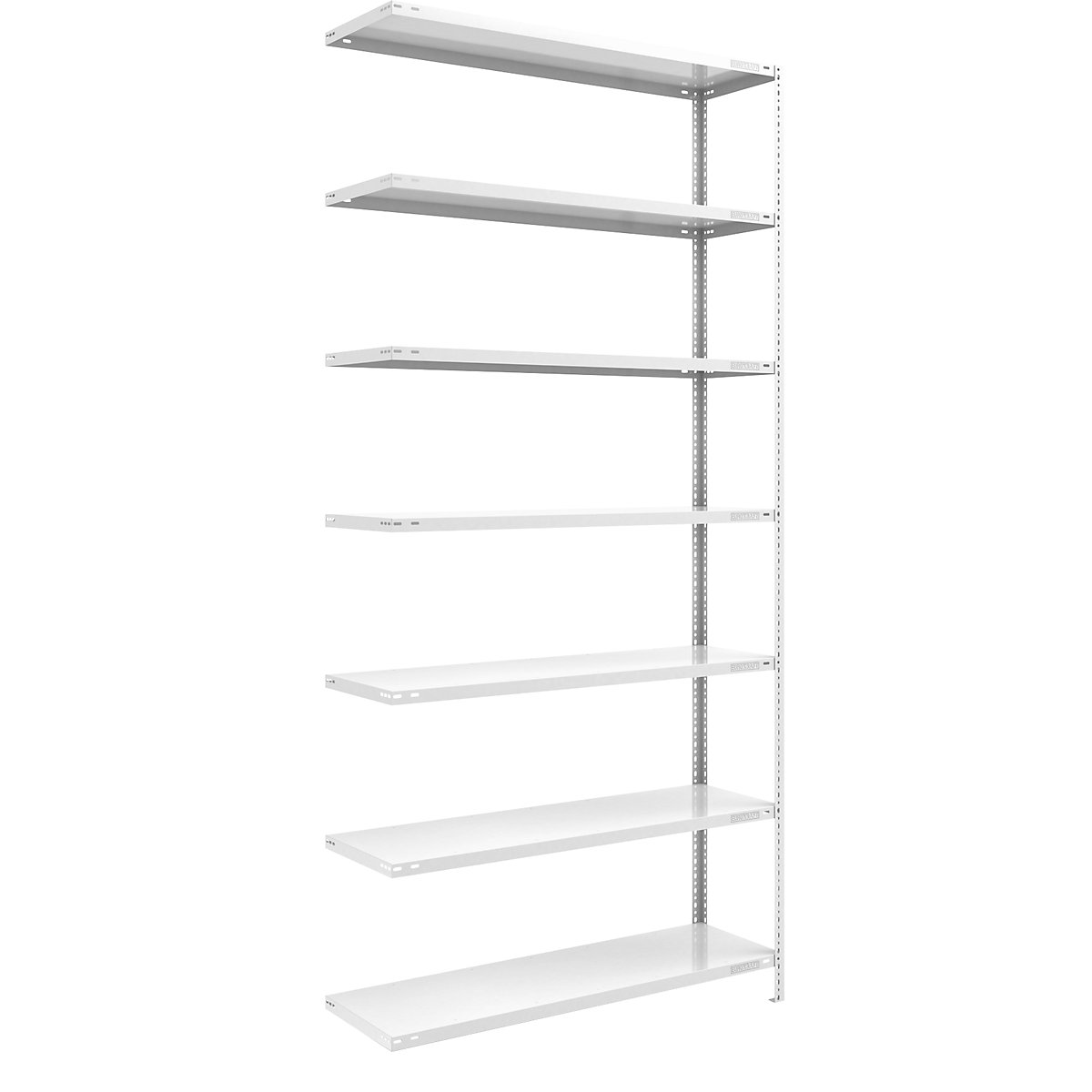 Bolt-together shelf unit, light duty, plastic coated – eurokraft pro, shelf unit height 3000 mm, shelf width 1300 mm, depth 500 mm, extension shelf unit-7