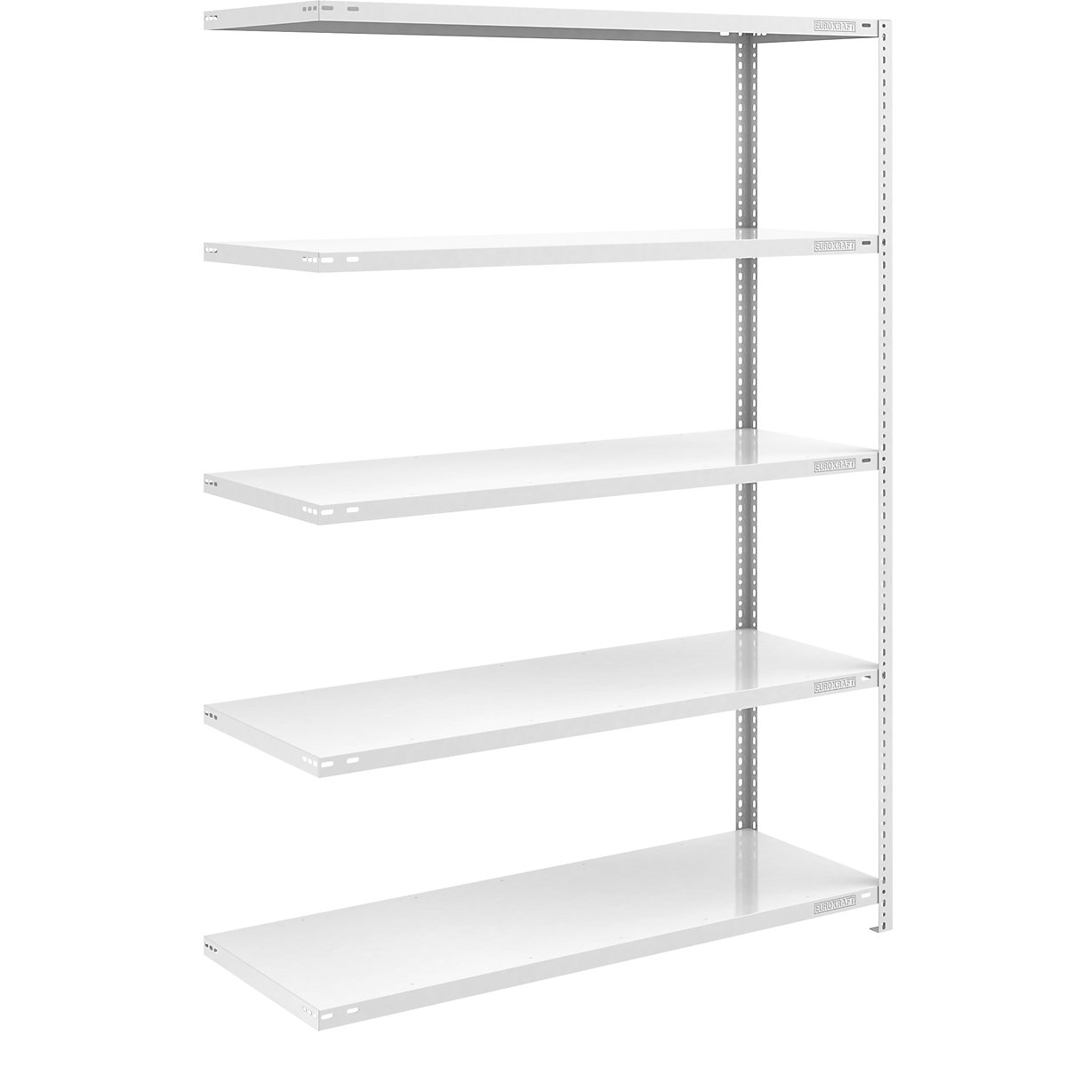 Bolt-together shelf unit, light duty, plastic coated – eurokraft pro, shelf unit height 2000 mm, shelf width 1300 mm, depth 600 mm, extension shelf unit-7