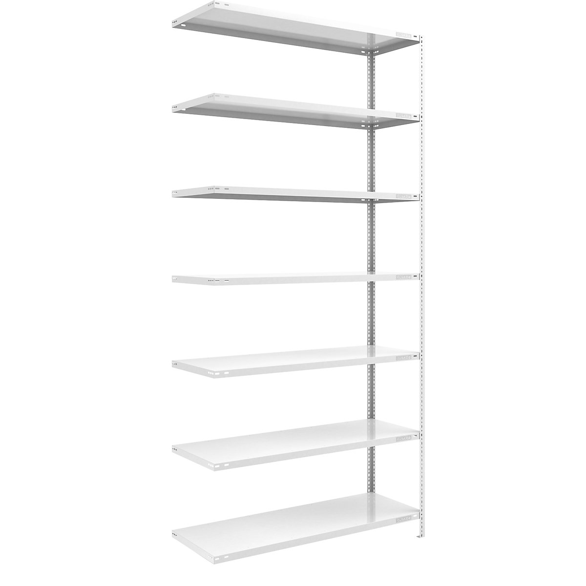 Bolt-together shelf unit, light duty, plastic coated – eurokraft pro, shelf unit height 3000 mm, shelf width 1300 mm, depth 600 mm, extension shelf unit-6