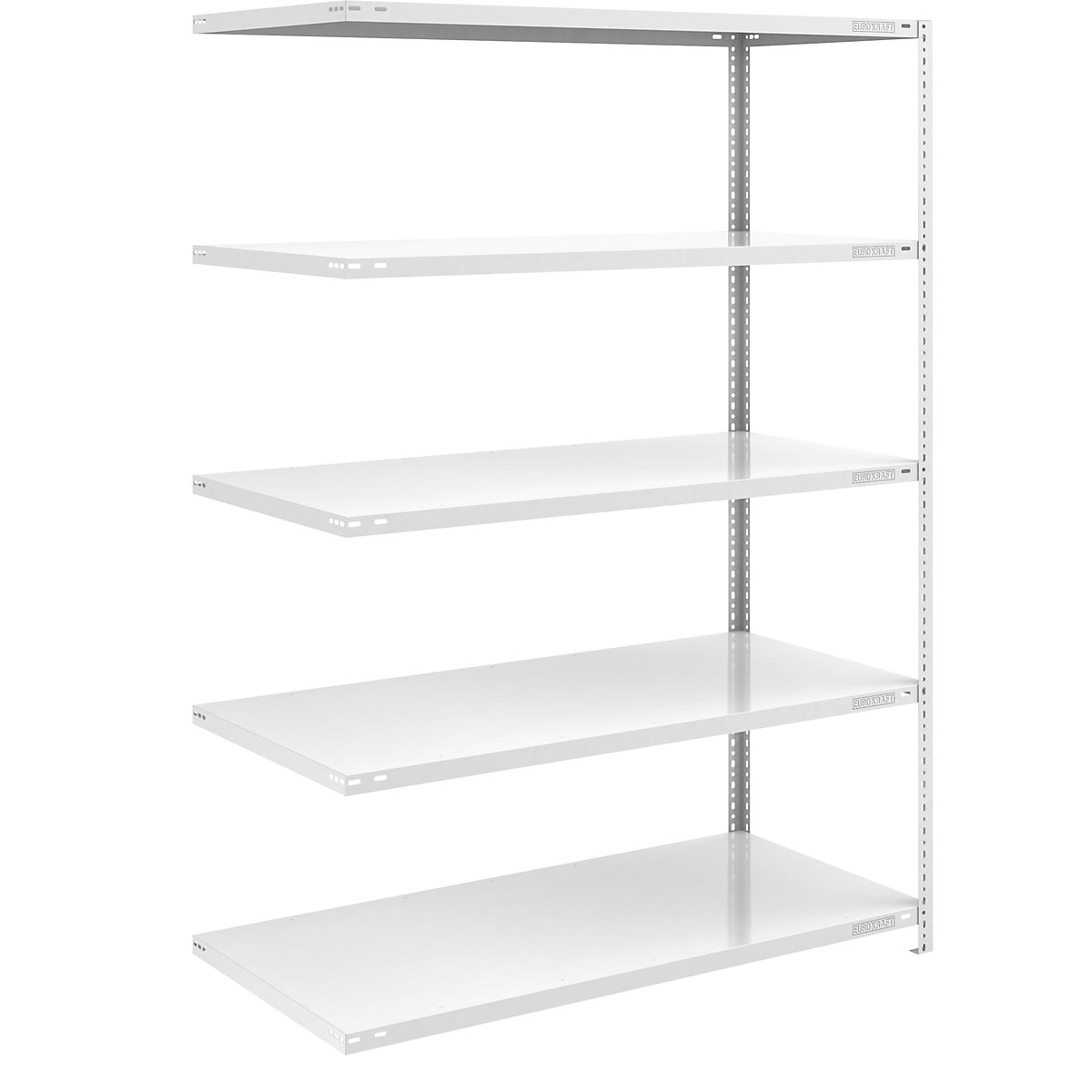 Bolt-together shelf unit, light duty, plastic coated – eurokraft pro, shelf unit height 2000 mm, shelf width 1300 mm, depth 800 mm, extension shelf unit-6